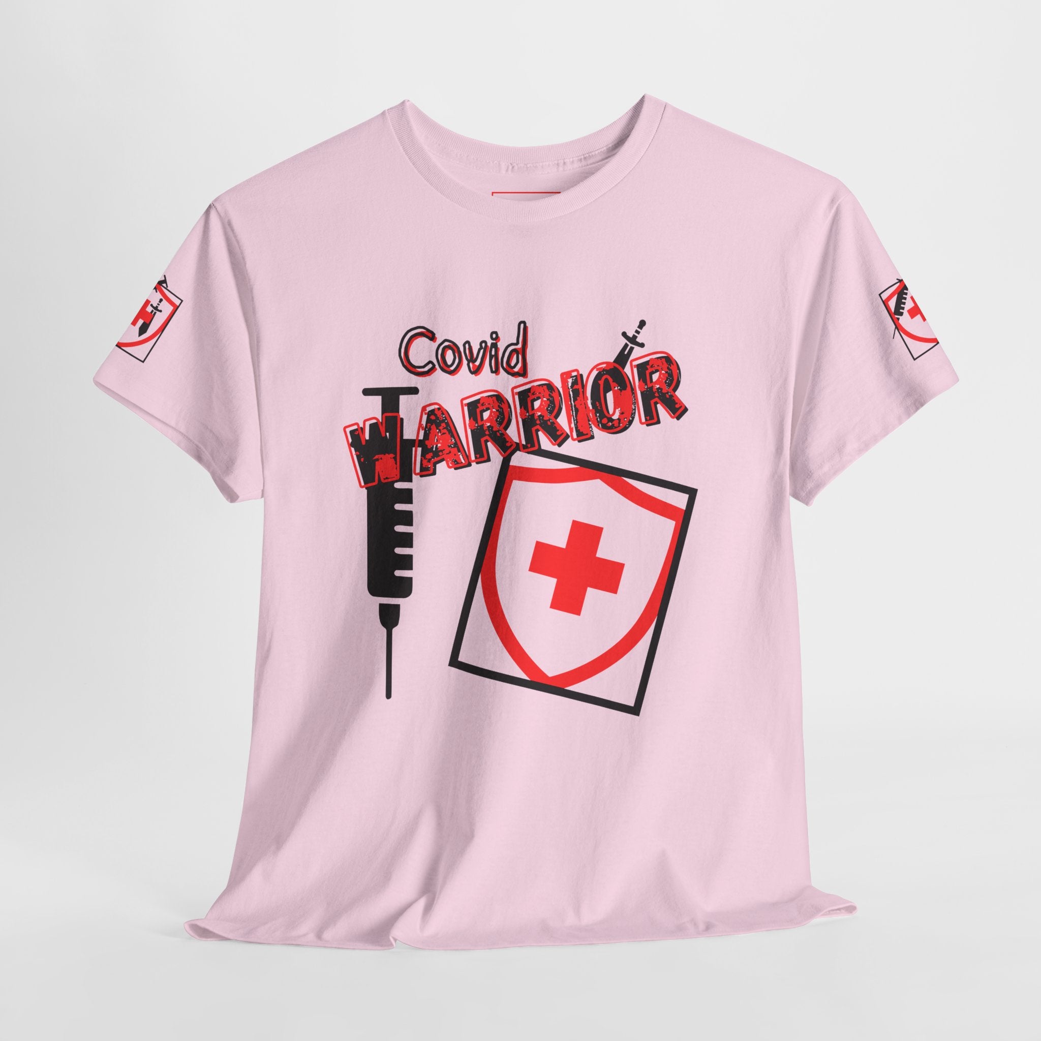 COVID Warrior Medical Staff T-Shirt(Red|Black) | Casual Medical T-Shirt| Nursing Tee | EMT Casual Shirt |