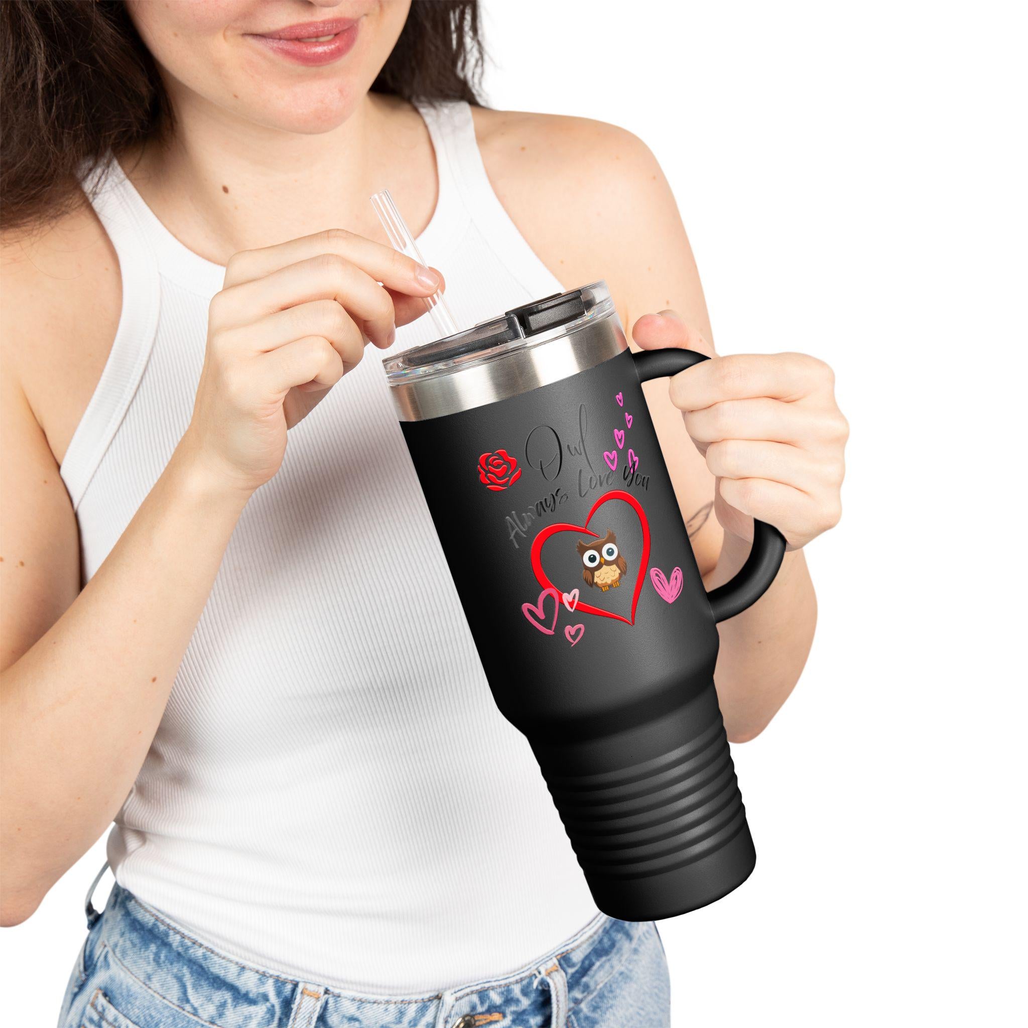 Owl Always Love You Valentines Day 40oz Travel Mug | Valentine Tumbler | Owl Lover Valentine |