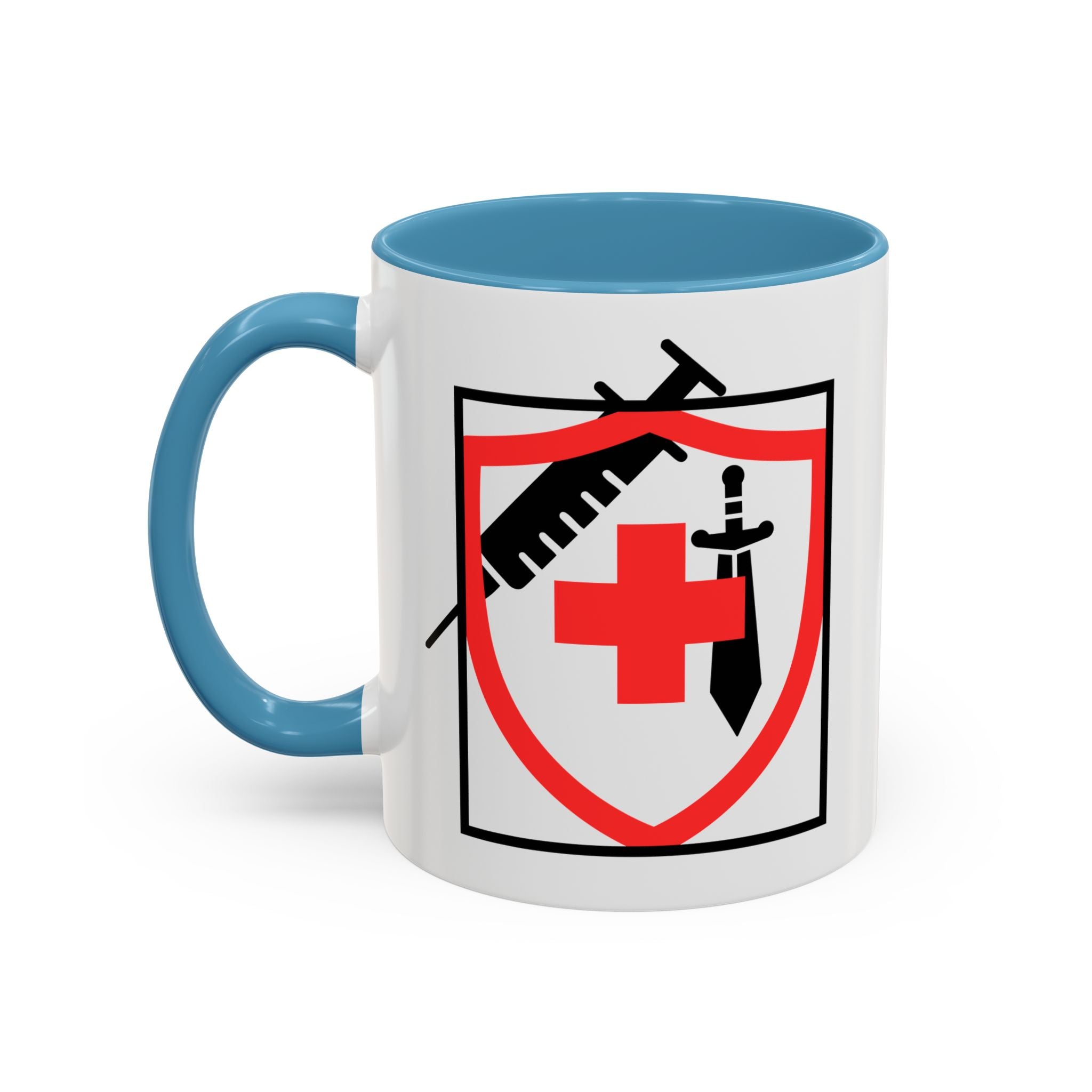 COVID Warrior Coffee Mug(Red|Black) | Vaccine Shield Accent Mug 11/15oz| Medical Staff Work Mug |