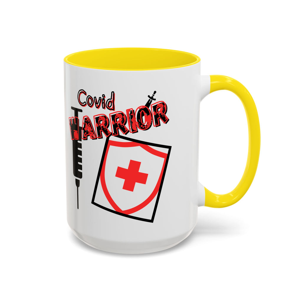 COVID Warrior Coffee Mug(Red|Black) | Vaccine Shield Accent Mug 11/15oz| Medical Staff Work Mug |