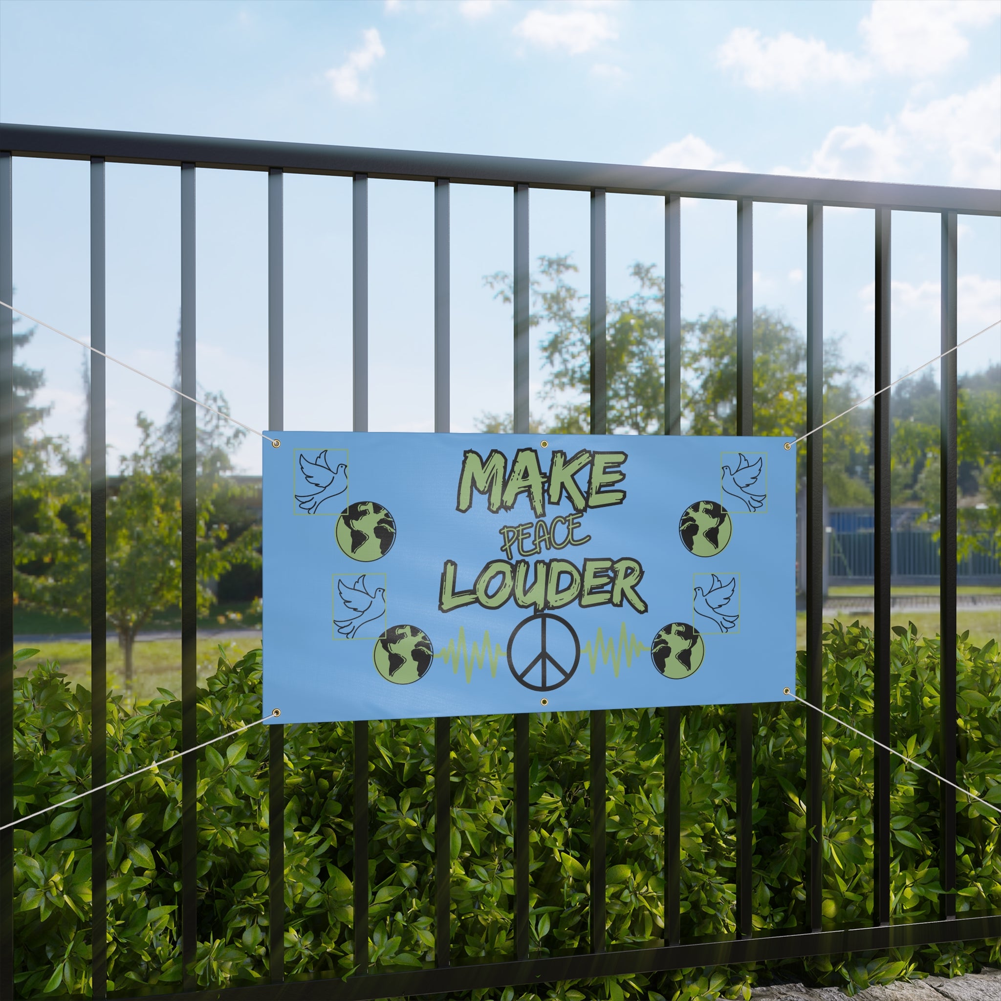 Make Peace Louder Banner | Peace & Unity Protest Sign | Activism Banner | Social Awareness Vinyl |
