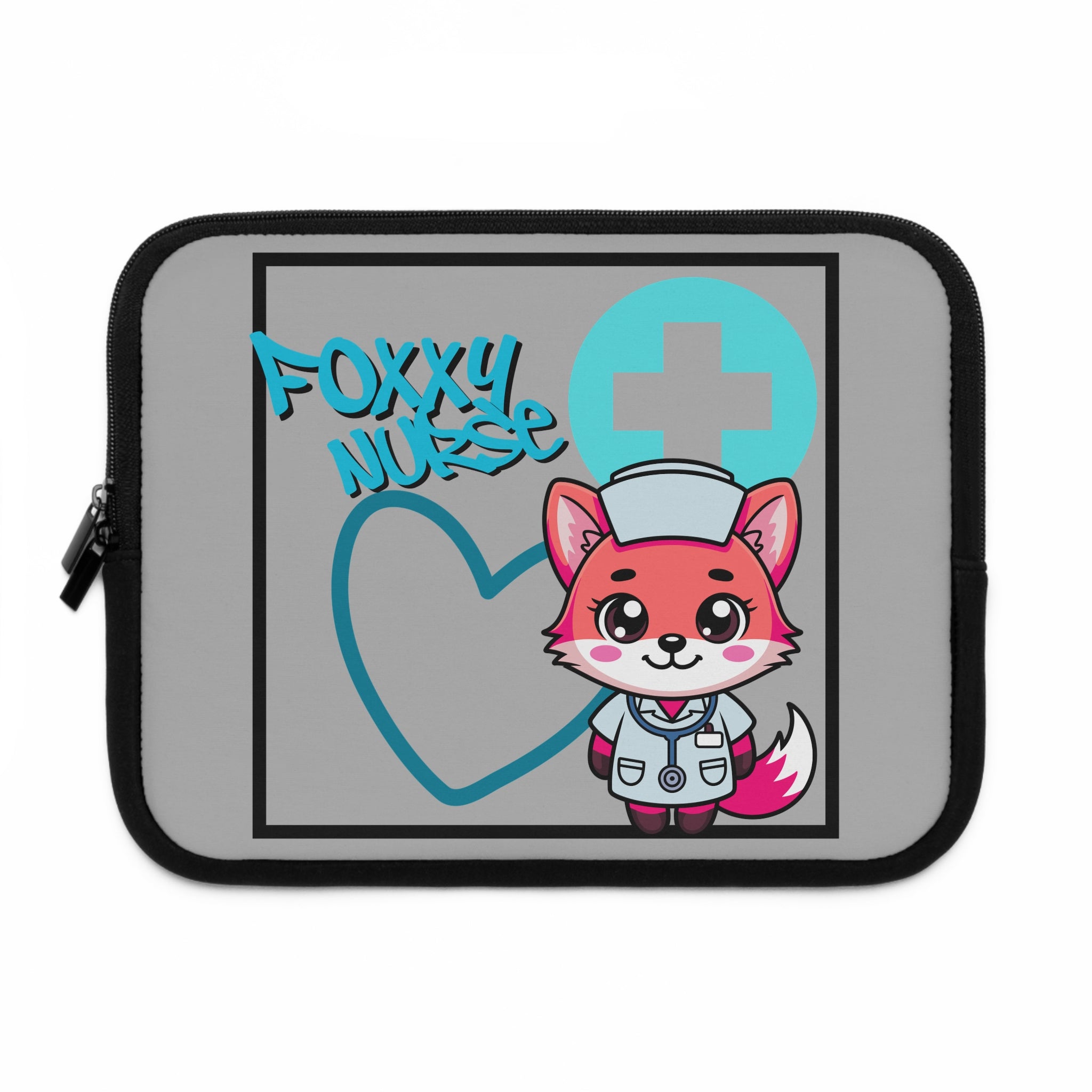 Foxxy Nurse Laptop Sleeve(Light Blue|Grey|)|Laptop/Tablet Case for Nurses & Doctors| Tablet Sleeve For Medical Workers |Medical Symbol Protective Case for Nurses & EMTs