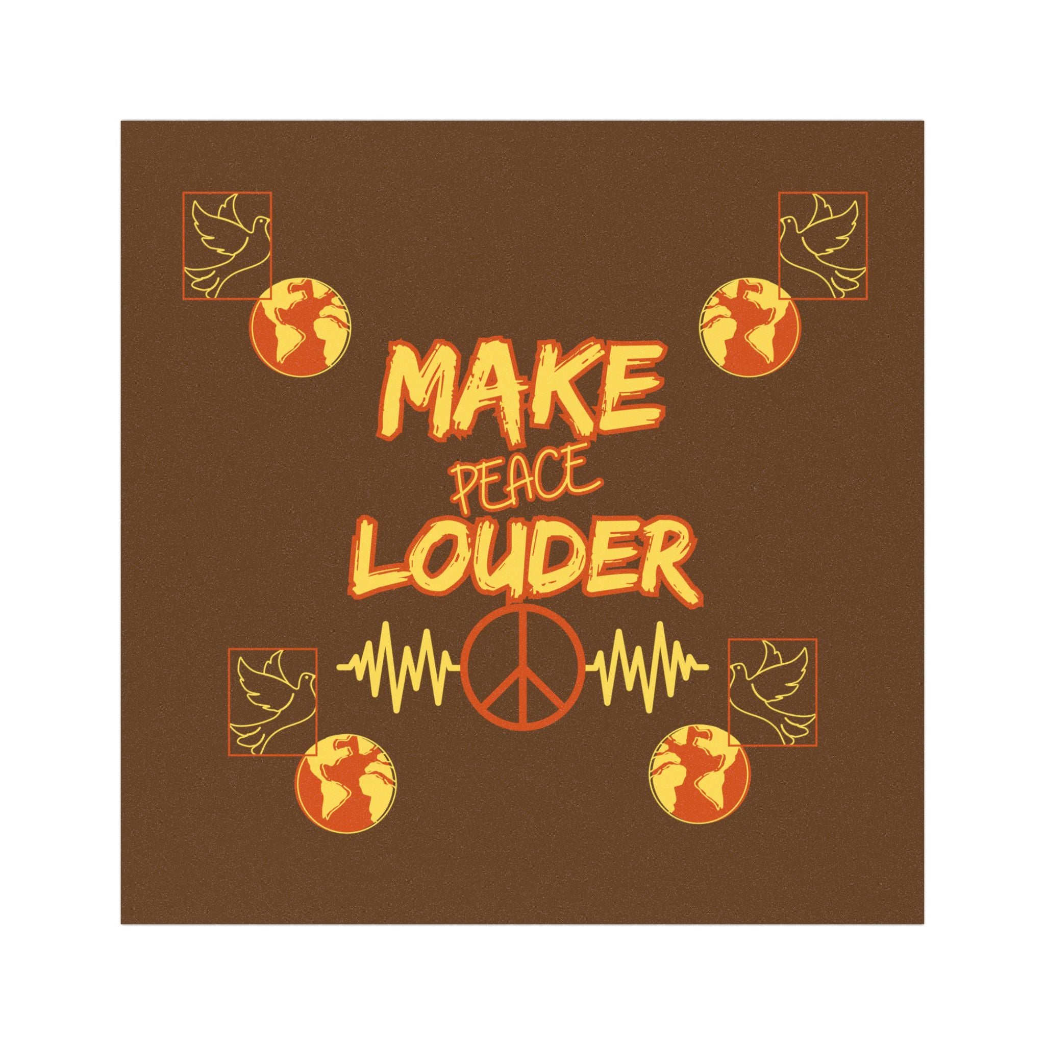 Make Peace Louder Car Magnet Brown|Yellow | Peaceful Activism Magnetic Sticker | Social Justice Car Magnet |