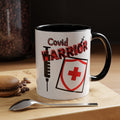 COVID Warrior Coffee Mug(Red|Black) | Vaccine Shield Accent Mug 11/15oz| Medical Staff Work Mug |