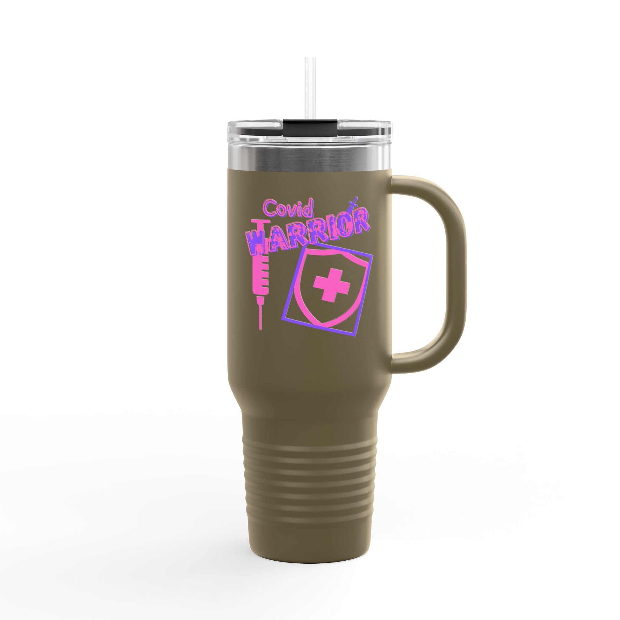 COVID Warrior 40oz Insulated Travel Mug | Travel Mug for Medical Professionals | Hospital Work Mug |