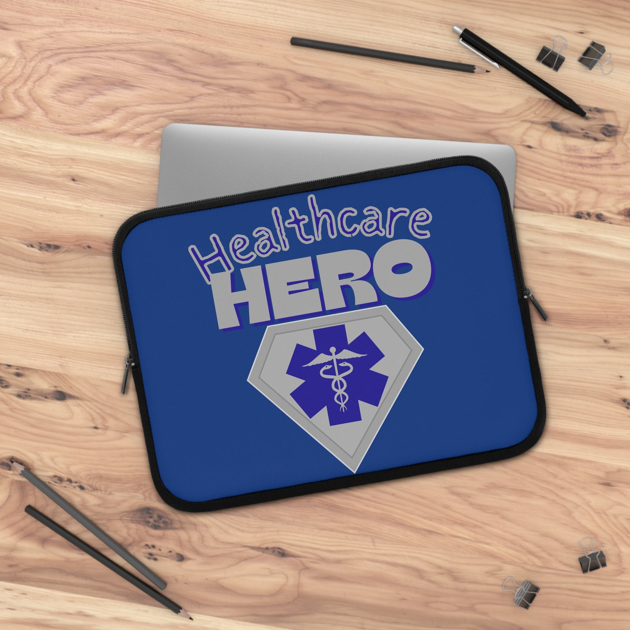 Healthcare Hero Laptop Sleeve(Blue|Grey|Navy Blue)|Laptop/Tablet Case for Nurses & Doctors| Tablet Sleeve For Medical Workers |Medical Symbol Protective Case for Nurses & EMTs