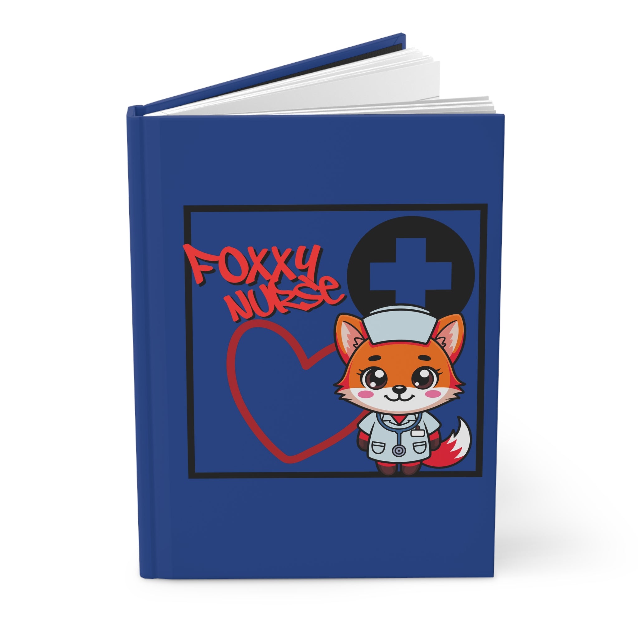 Foxxy Nurse Hardcover Journal(Red|Black|Blue)| Cute Nurse Gift for Healthcare Heroes | Cute Medical Journal |