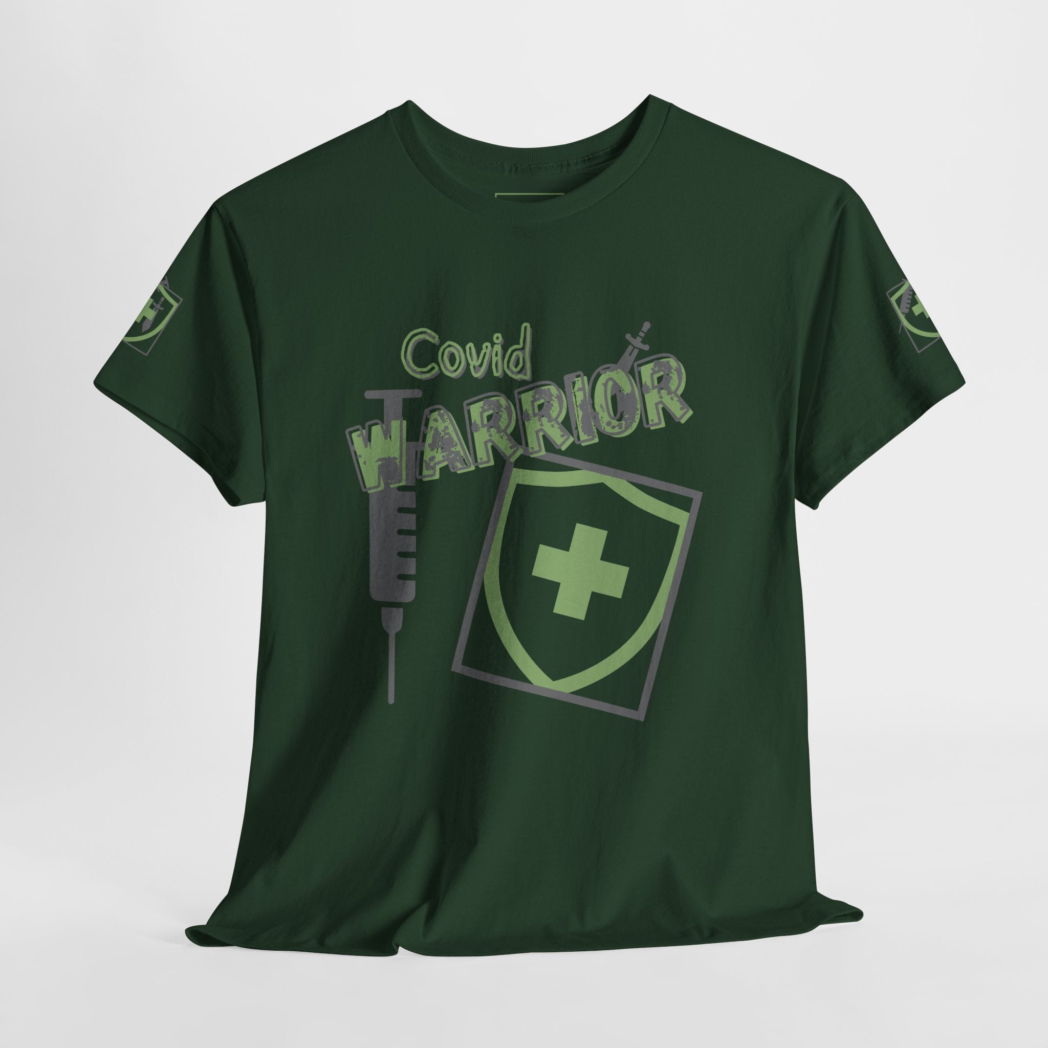 COVID Warrior Nurse & EMS T-Shirt(Green|Grey) | Medical Staff Tribute Tee | EMS Casual Tee |