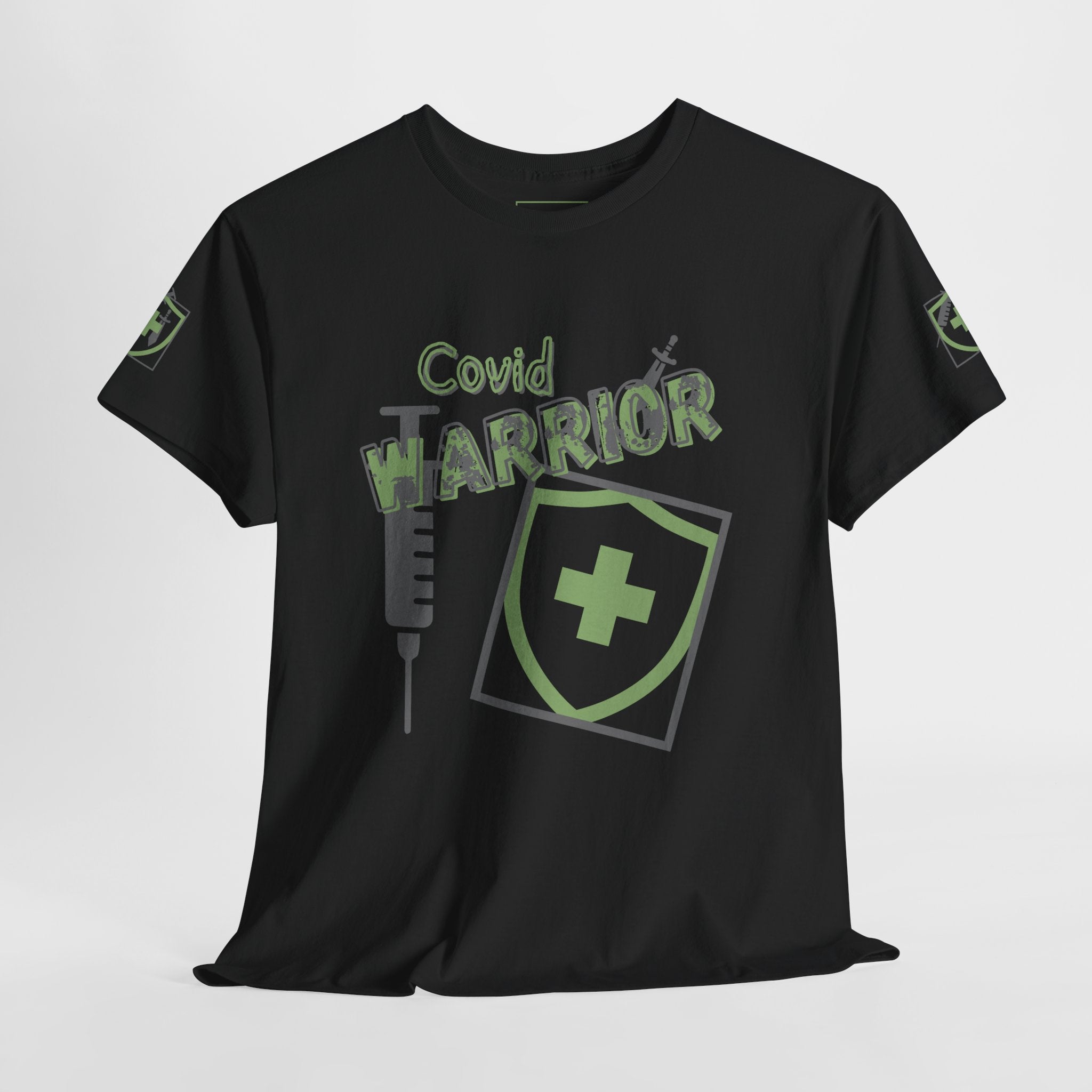COVID Warrior Nurse & EMS T-Shirt(Green|Grey) | Medical Staff Tribute Tee | EMS Casual Tee |
