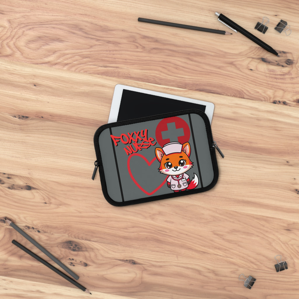 Foxxy Nurse Laptop Sleeve(Red|Grey|)|Laptop/Tablet Case for Nurses & Doctors| Tablet Sleeve For Medical Workers |Medical Symbol Protective Case for Nurses & EMTs