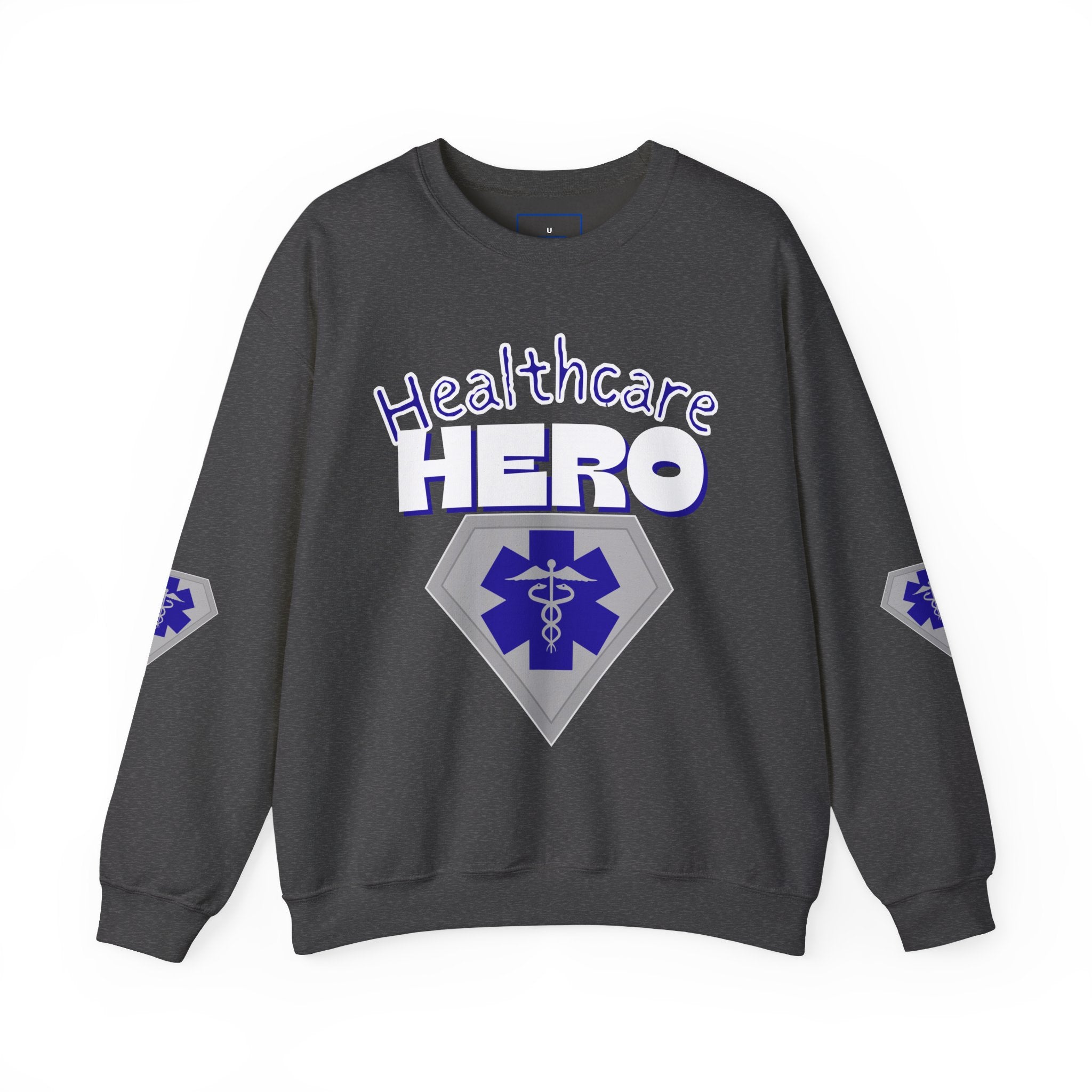 Healthcare Hero Sweatshirt(Blue)|White | Medical Staff Appreciation Crewneck | Frontline Sweatshirt | EMS Sweater |