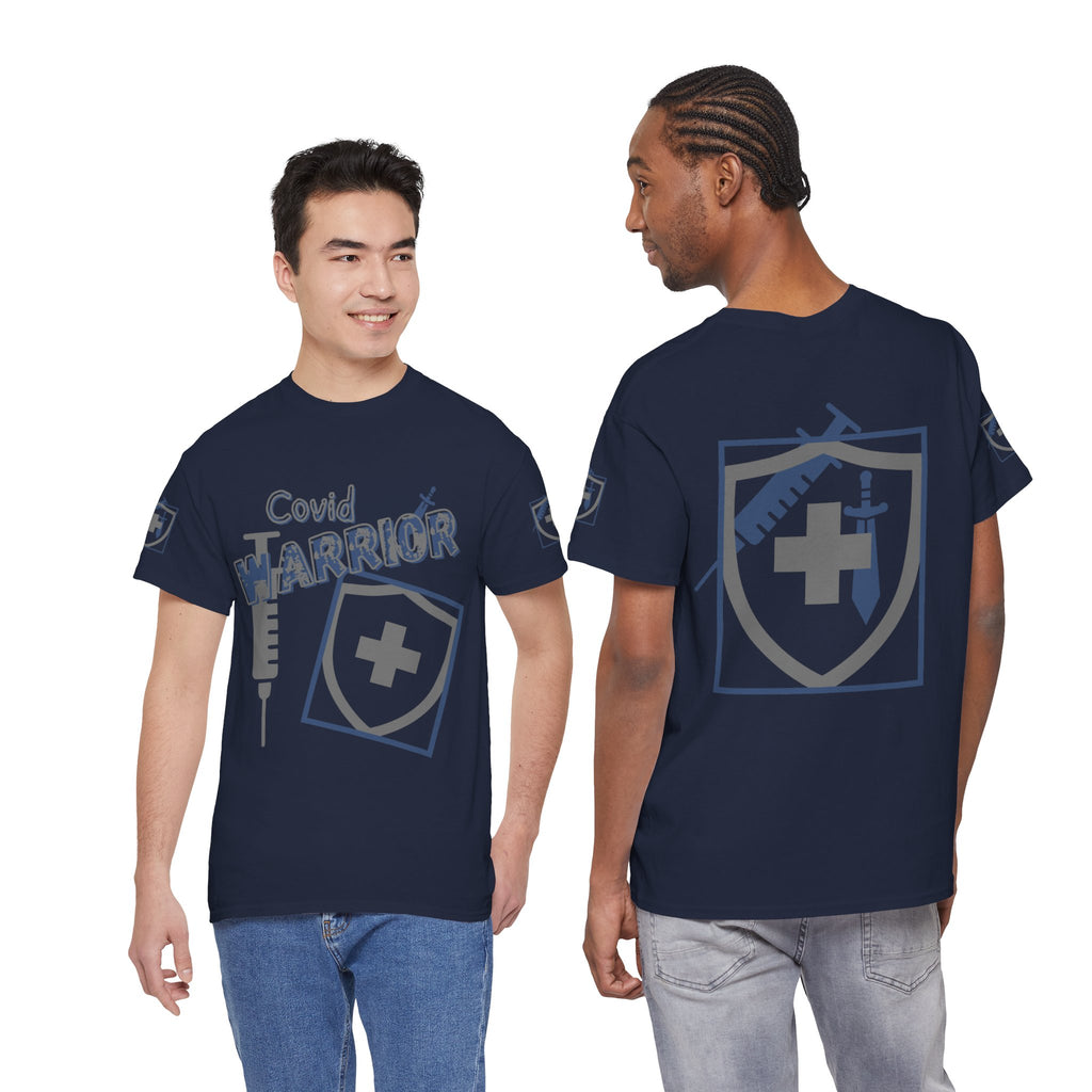 COVID Warrior Nurse & EMS T-Shirt(Blue|Grey) | Medical Staff Tribute Tee | EMS Casual Tee |