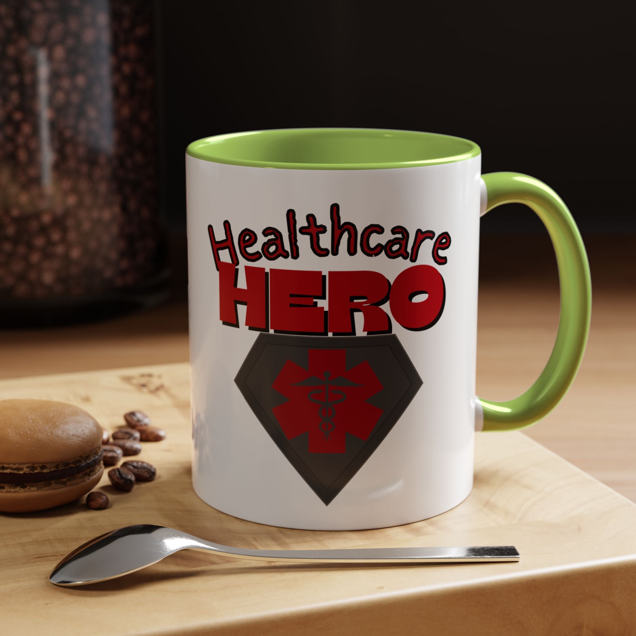 Healthcare Hero Accent Coffee Mug(Red|Black)| Work Mug For Medical Professionals| Work Mug For Healthcare Staff|