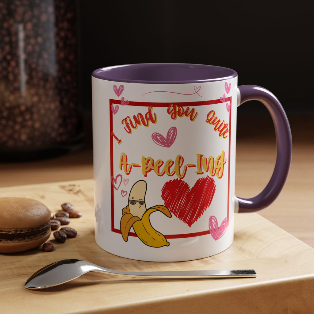 A-Peel-Ling Valentines Day Accent Coffee Mug (11, 15oz) | Love Mug | Heart Mug | Funny Mug |