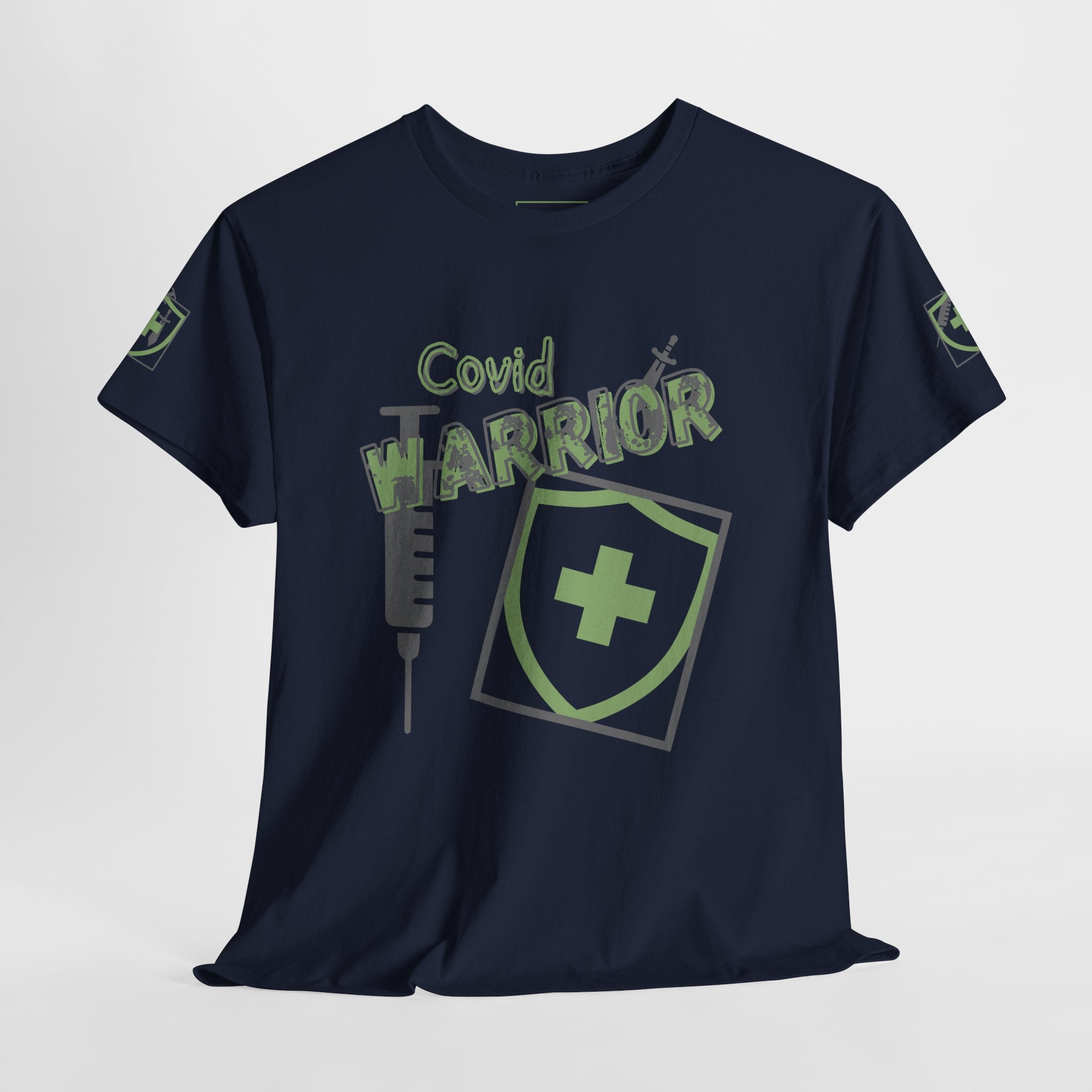 COVID Warrior Nurse & EMS T-Shirt(Green|Grey) | Medical Staff Tribute Tee | EMS Casual Tee |