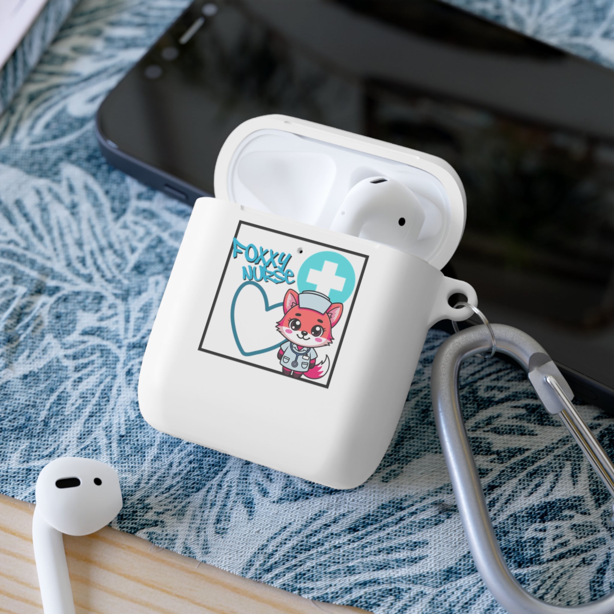Foxxy Nurse AirPods/Pro Case(Light Blue)| Nurse EMT Cute Protective AirPodss Cover | Cute Nurse AirPods |