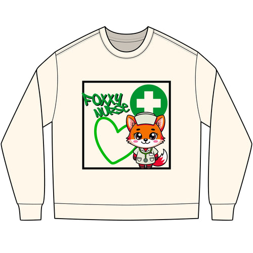 "Foxy Nurse" Medical Staff Shirt(Green)| Nurse's Long Sleeve Tee | Long Sleeve Women's Medical |