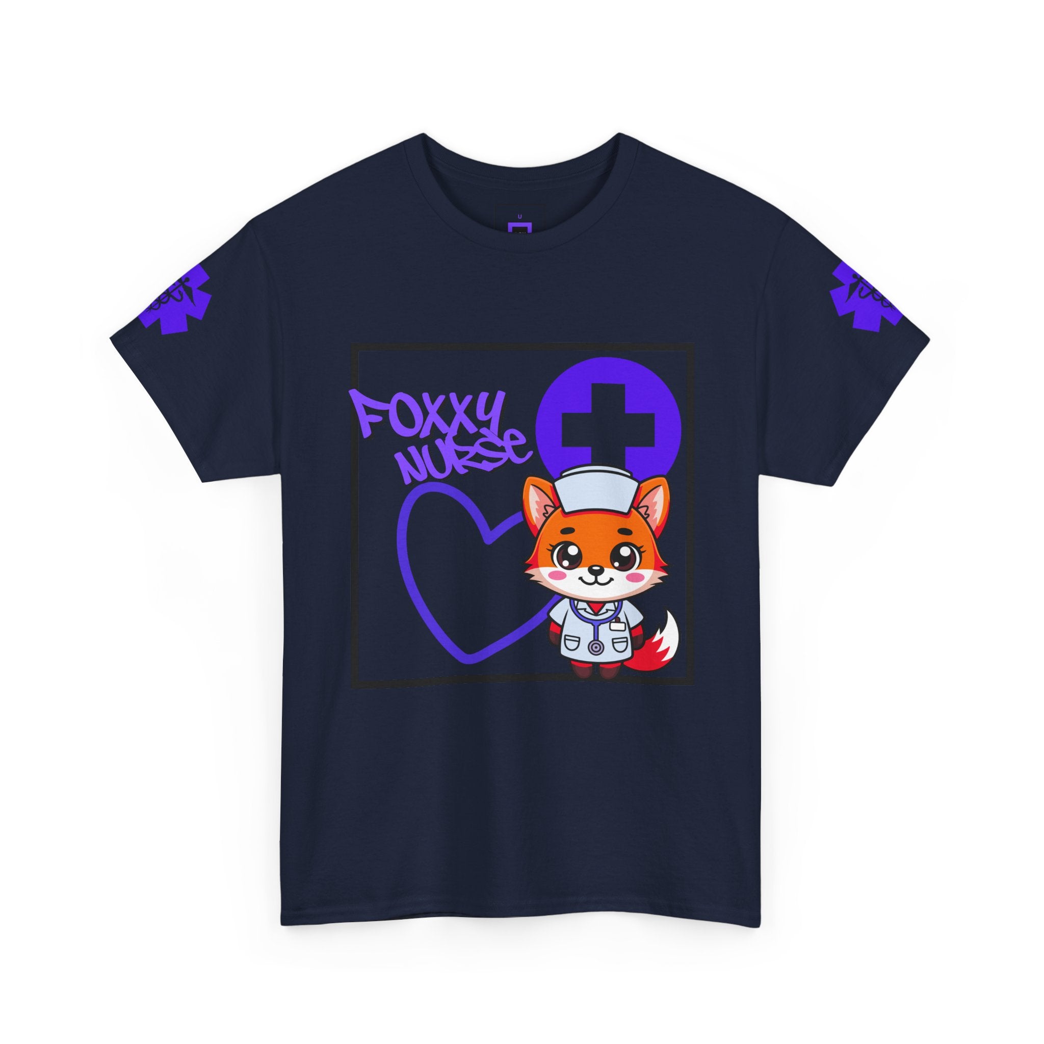Foxxy Nurse Medical T‑Shirt(Purple)|Cute Medical for Nurses & Healthcare Staff| Cute Nursing Tee |