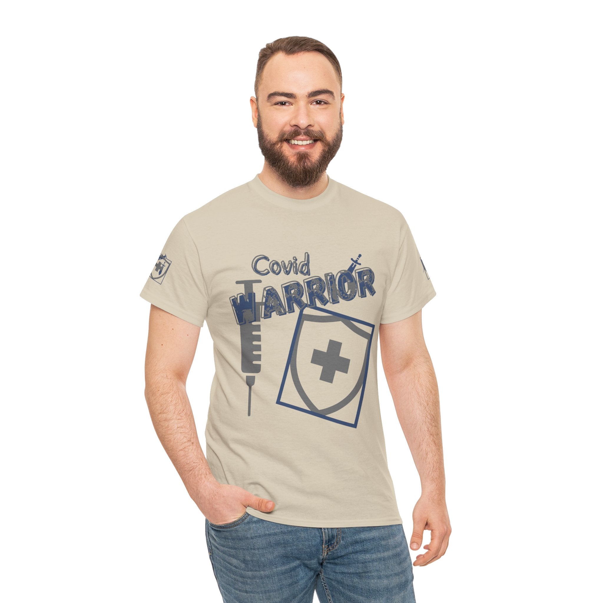 COVID Warrior Nurse & EMS T-Shirt(Blue|Grey) | Medical Staff Tribute Tee | EMS Casual Tee |