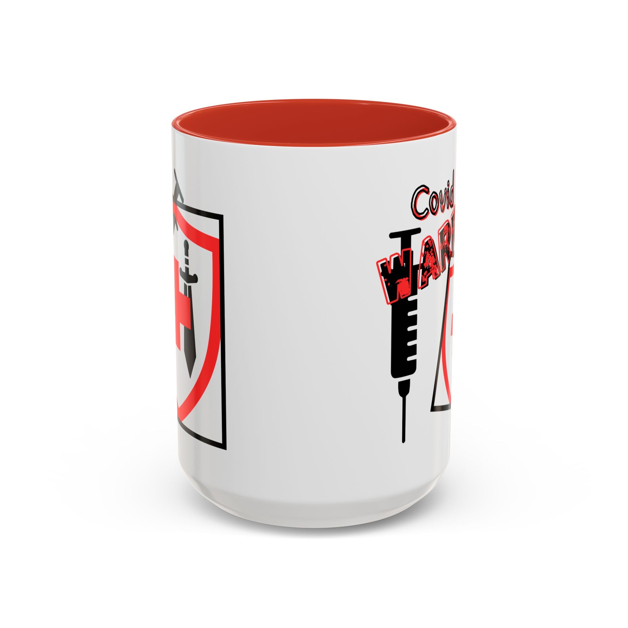 COVID Warrior Coffee Mug(Red|Black) | Vaccine Shield Accent Mug 11/15oz| Medical Staff Work Mug |