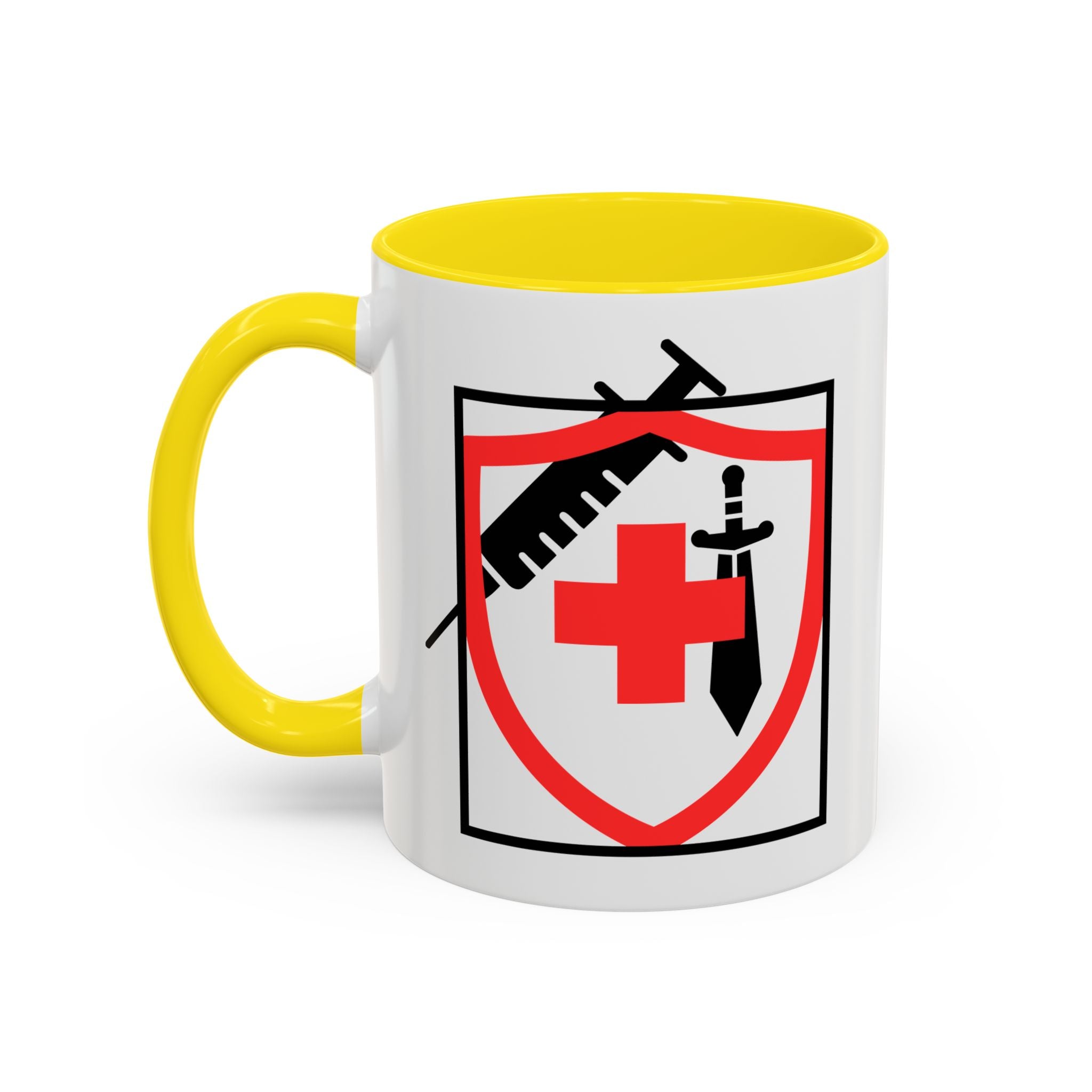 COVID Warrior Coffee Mug(Red|Black) | Vaccine Shield Accent Mug 11/15oz| Medical Staff Work Mug |
