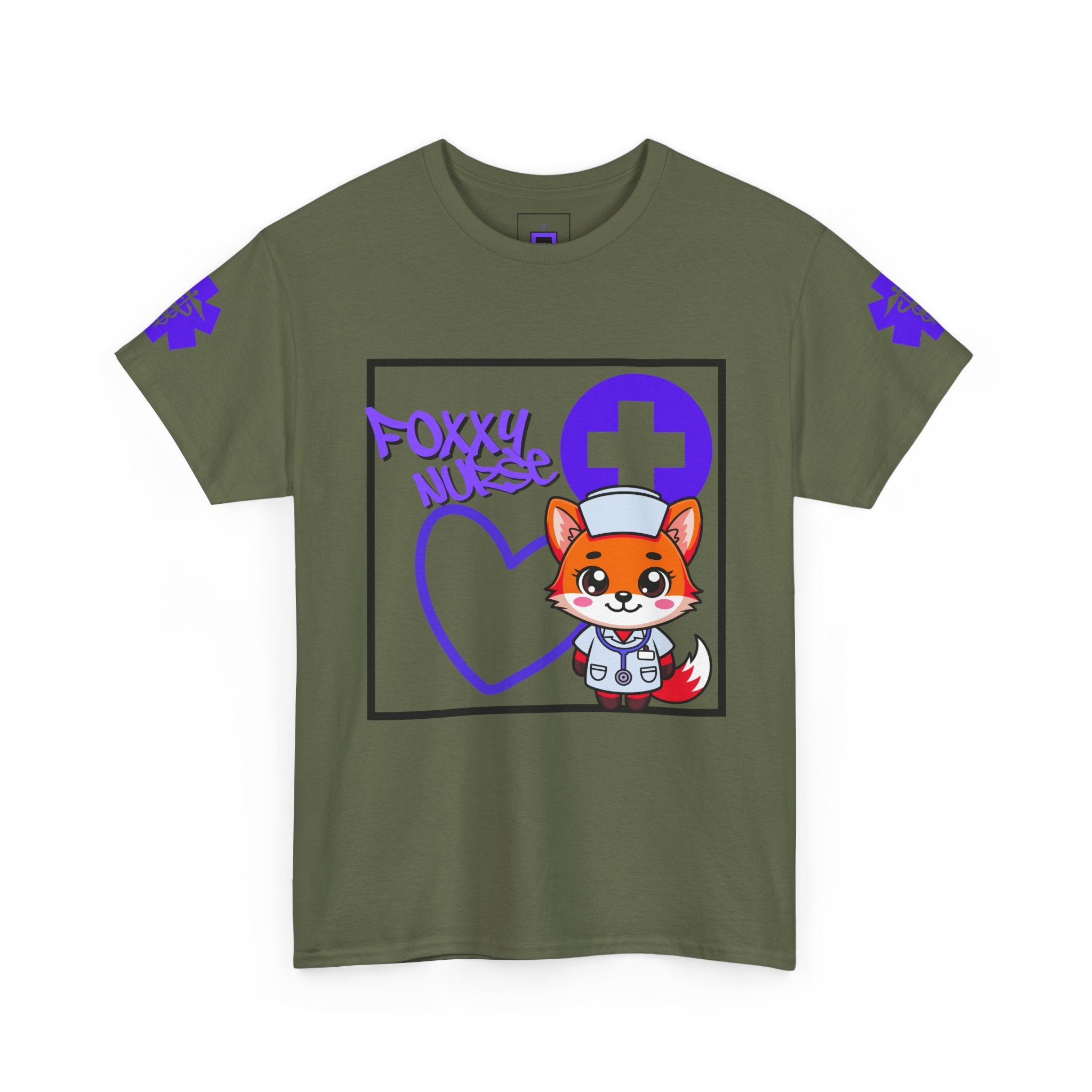 Foxxy Nurse Medical T‑Shirt(Purple)|Cute Medical for Nurses & Healthcare Staff| Cute Nursing Tee |