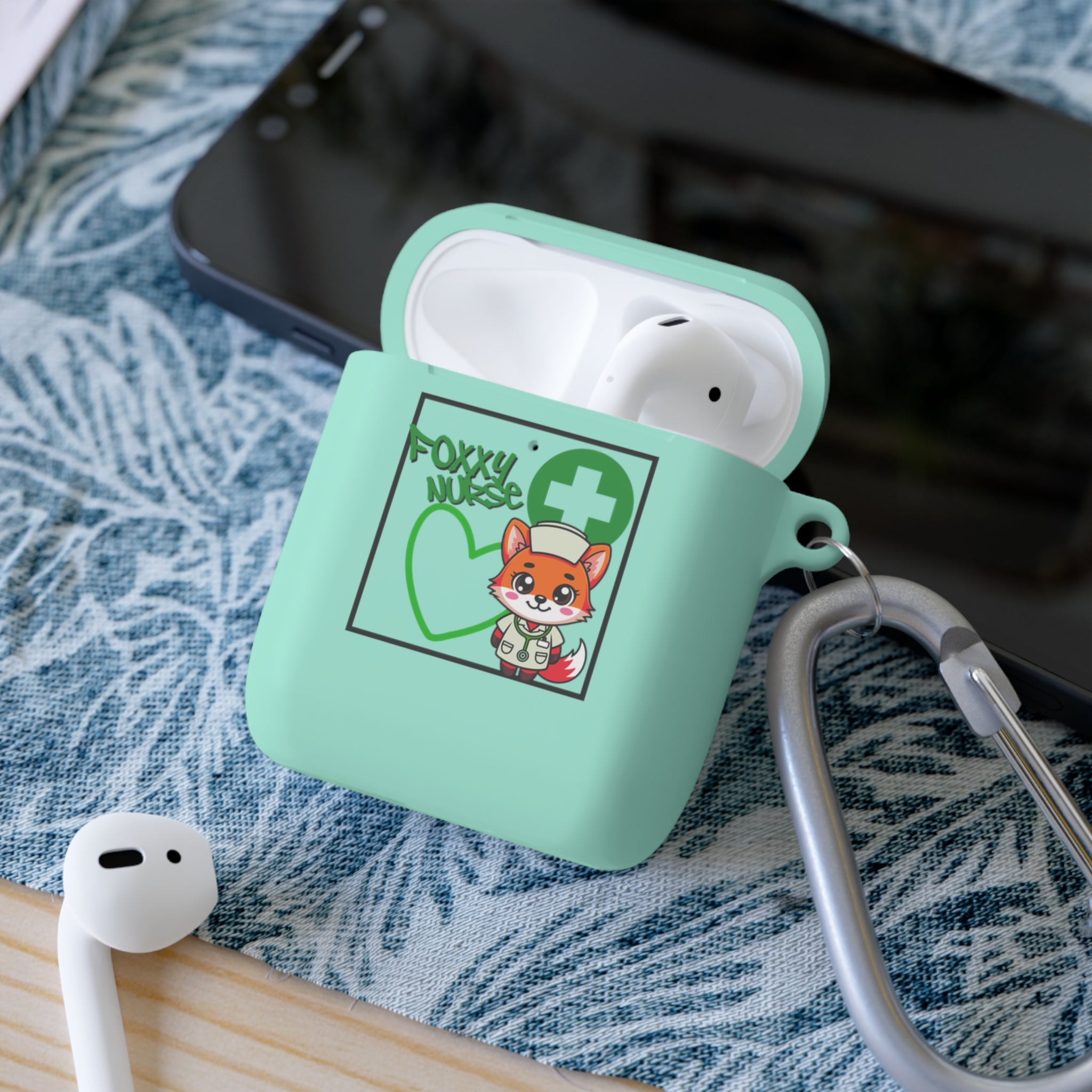 Foxxy Nurse AirPods/Pro Case(Green)| Nurse EMT Cute Protective AirPodss Cover | Cute Nurse AirPods |