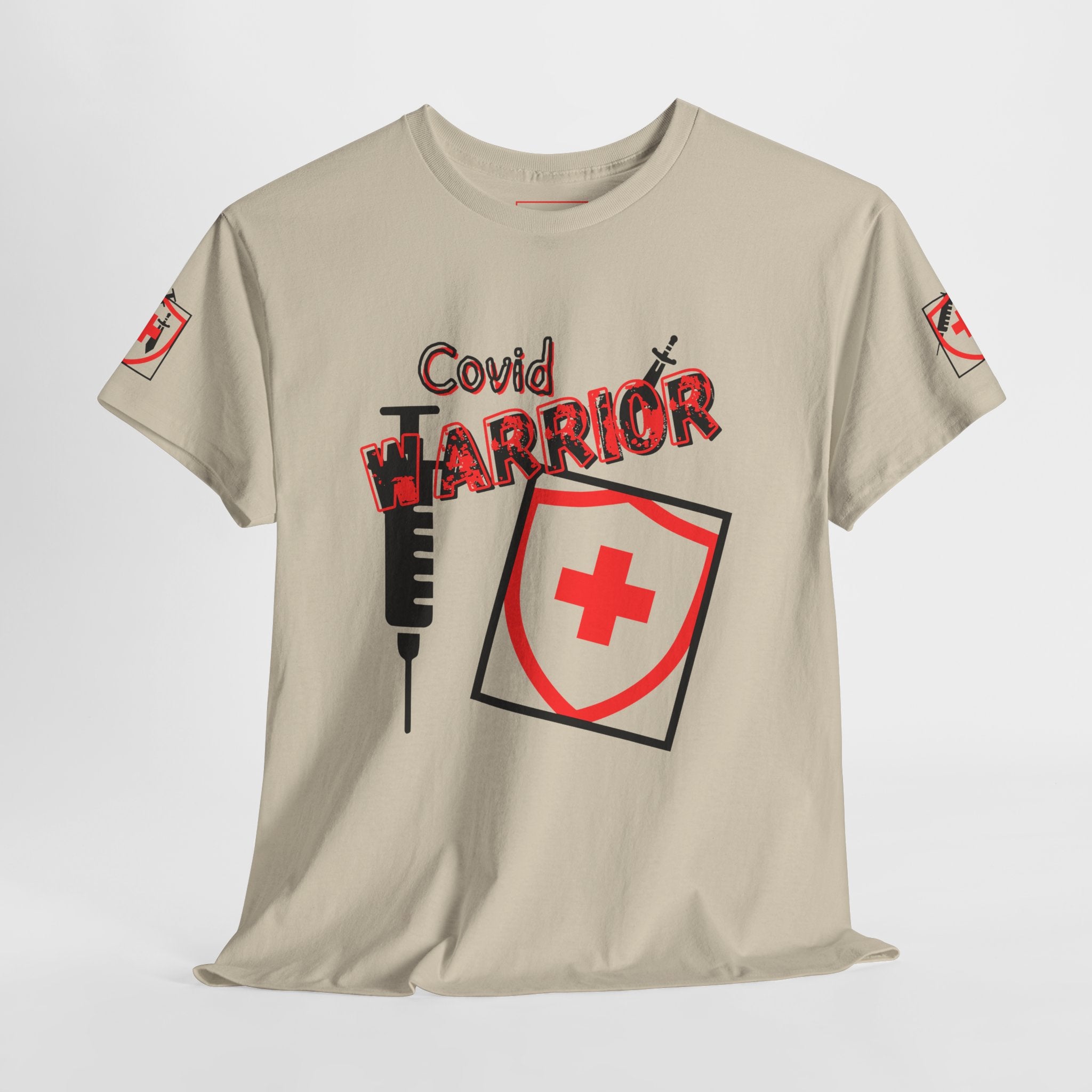 COVID Warrior Medical Staff T-Shirt(Red|Black) | Casual Medical T-Shirt| Nursing Tee | EMT Casual Shirt |
