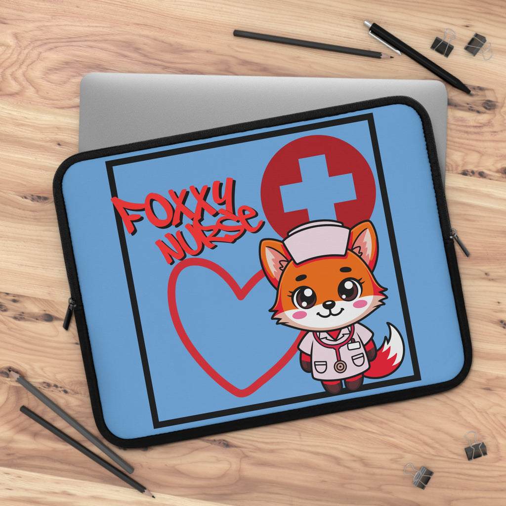 Foxxy Nurse Laptop Sleeve(Red|Light Blue|)|Laptop/Tablet Case for Nurses & Doctors| Tablet Sleeve For Medical Workers |Medical Symbol Protective Case for Nurses & EMTs