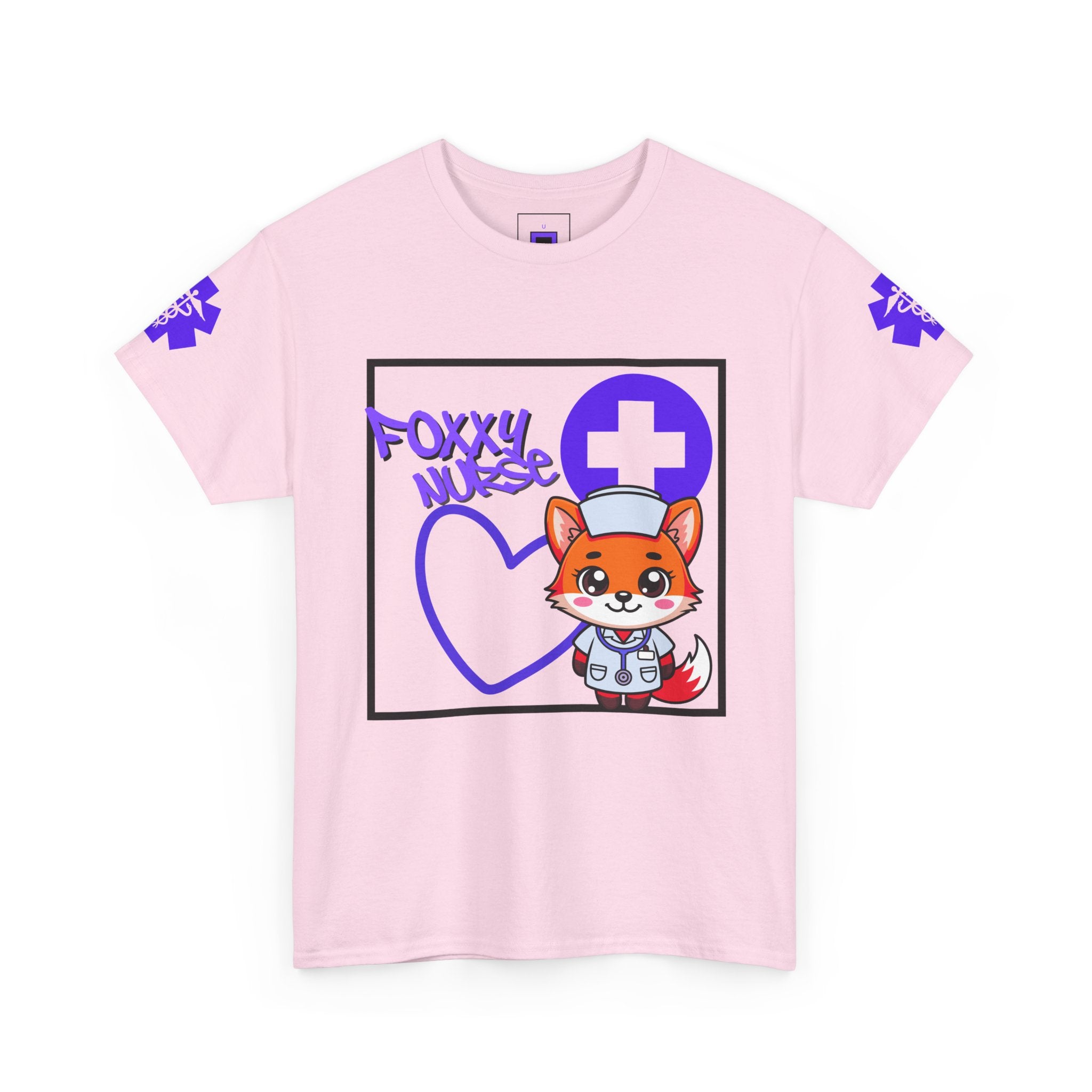 Foxxy Nurse Medical T‑Shirt(Purple)|Cute Medical for Nurses & Healthcare Staff| Cute Nursing Tee |
