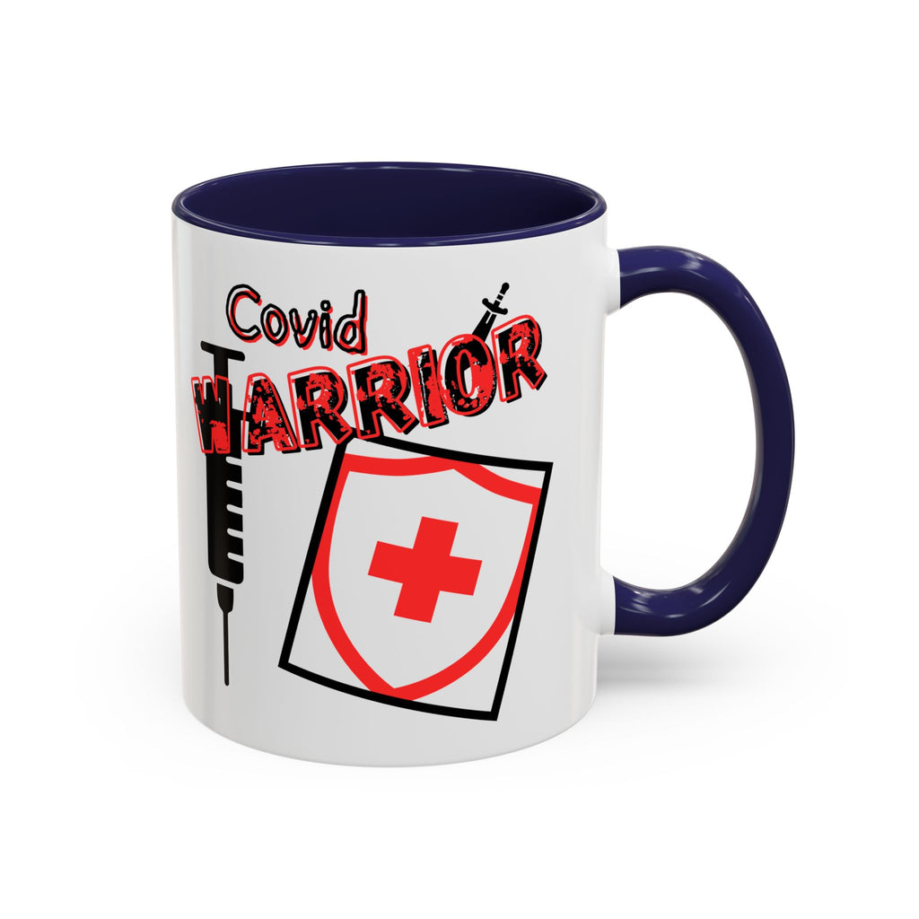 COVID Warrior Coffee Mug(Red|Black) | Vaccine Shield Accent Mug 11/15oz| Medical Staff Work Mug |
