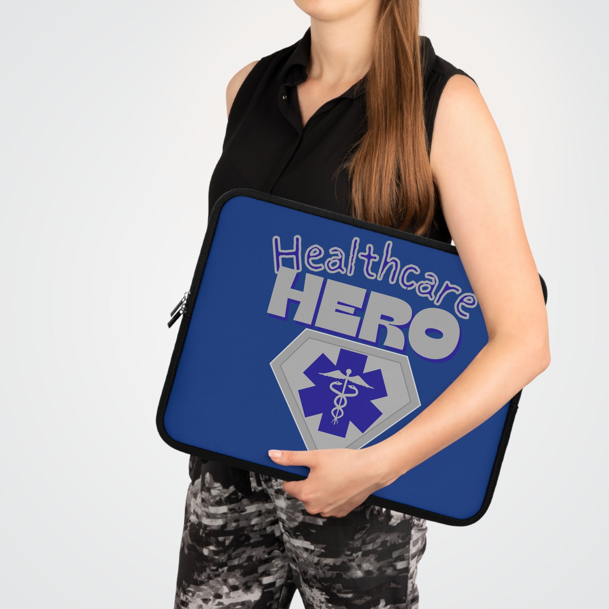 Healthcare Hero Laptop Sleeve(Blue|Grey|Navy Blue)|Laptop/Tablet Case for Nurses & Doctors| Tablet Sleeve For Medical Workers |Medical Symbol Protective Case for Nurses & EMTs