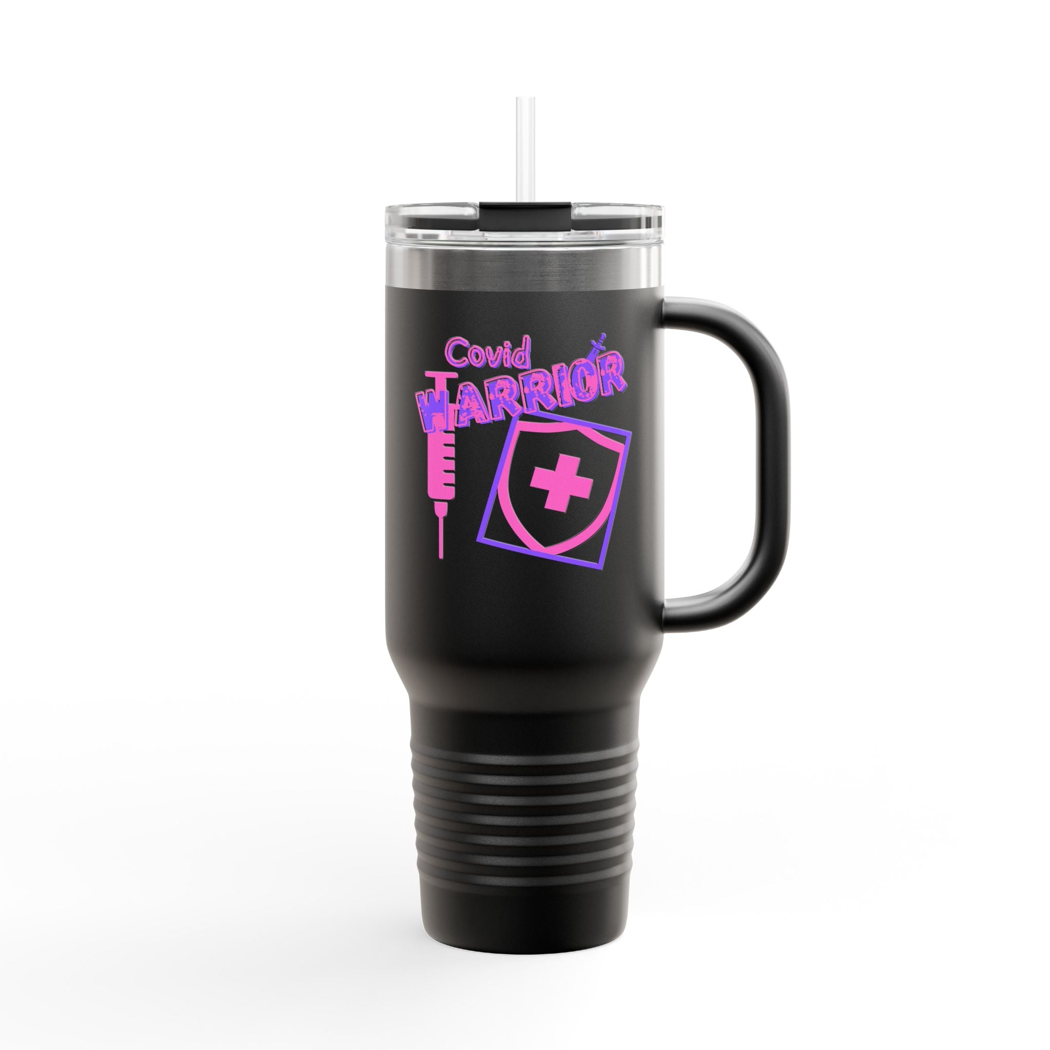 COVID Warrior 40oz Insulated Travel Mug | Travel Mug for Medical Professionals | Hospital Work Mug |