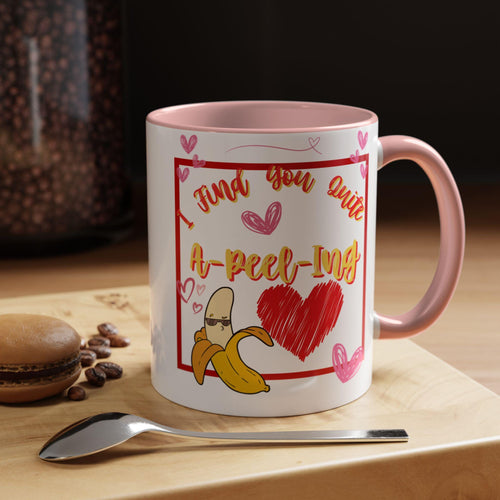 A-Peel-Ling Valentines Day Accent Coffee Mug (11, 15oz) | Love Mug | Heart Mug | Funny Mug |