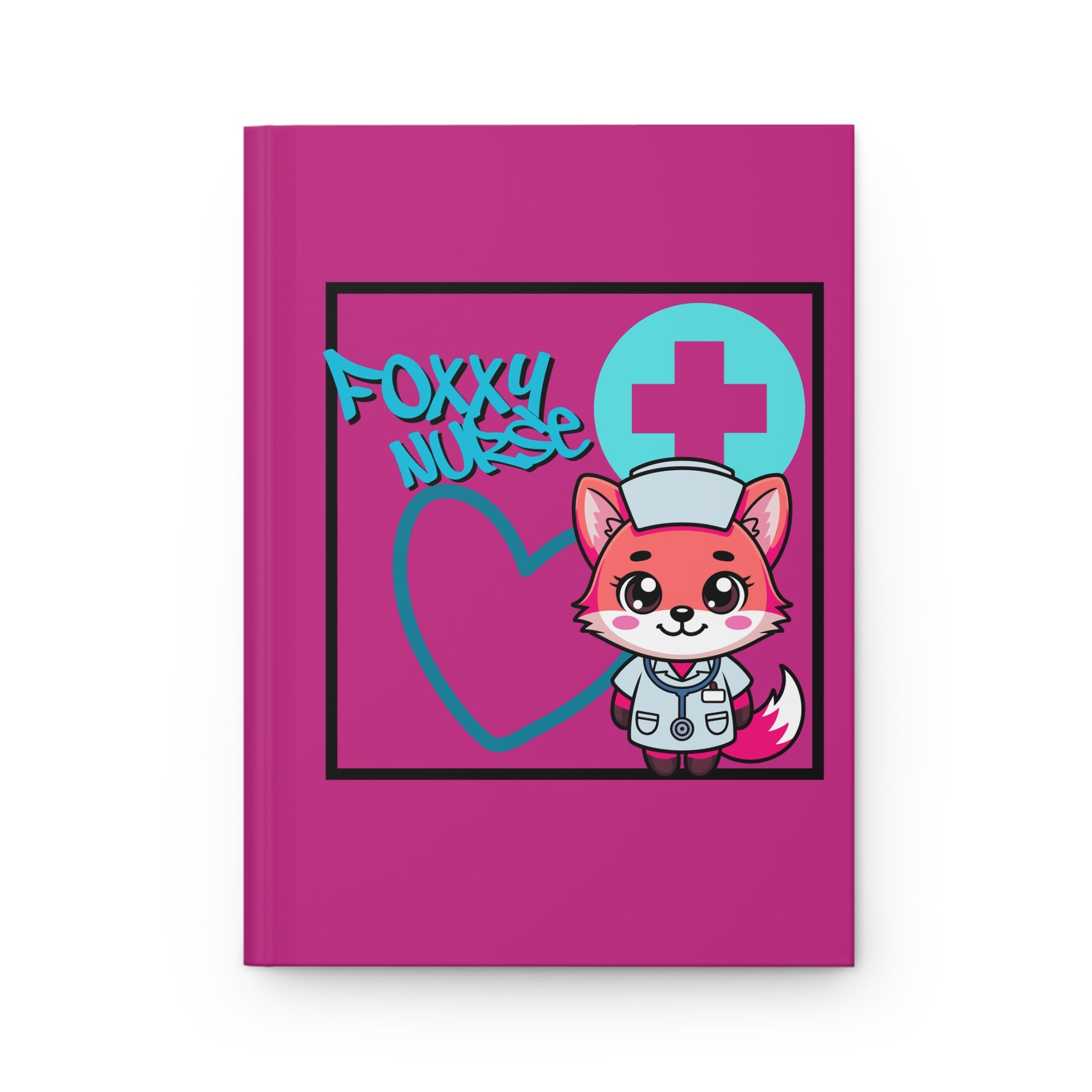 Foxxy Nurse Hardcover Journal(Light Blue|Pink)| Cute Pink Nurse Notebook | Cute Medical Journal |