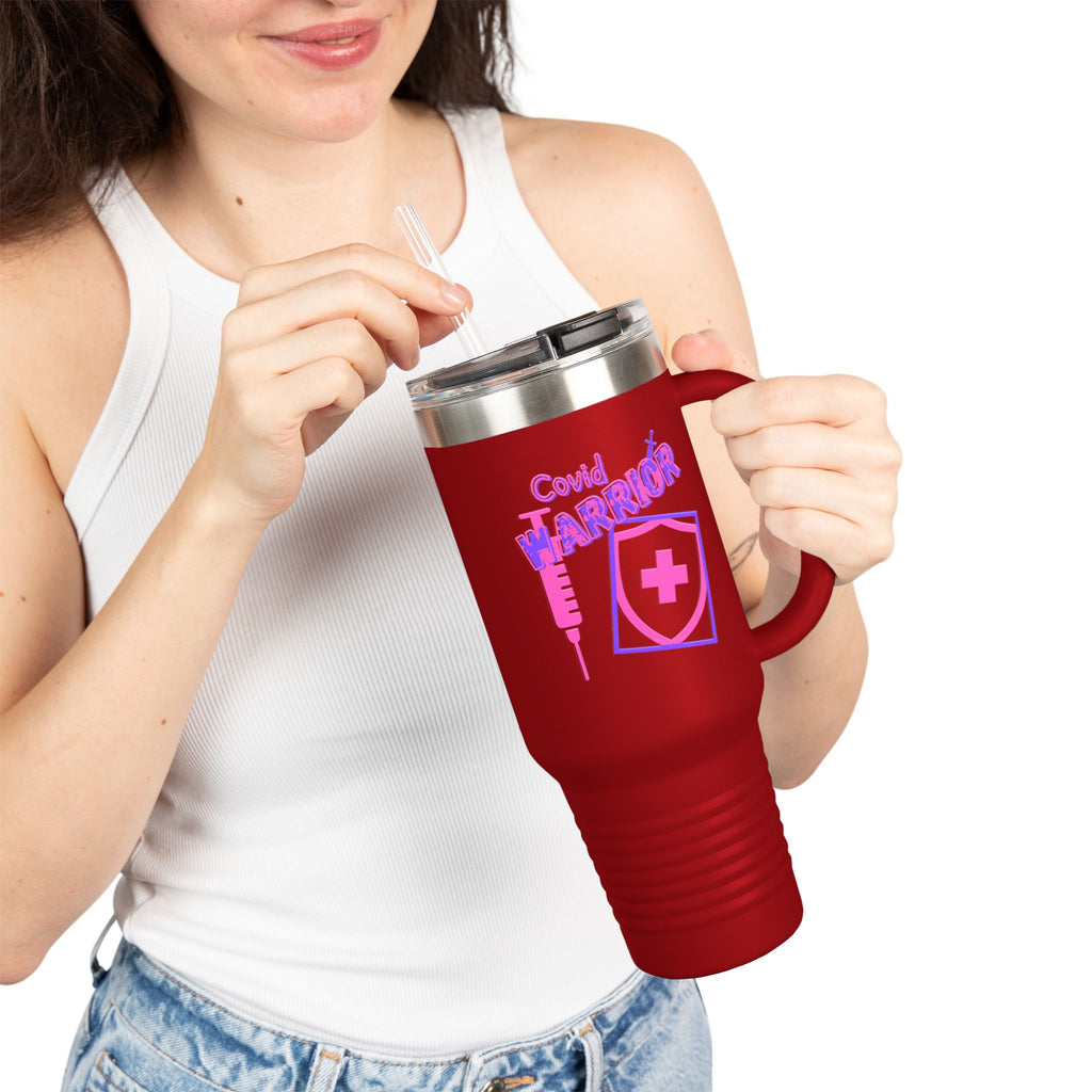 COVID Warrior 40oz Insulated Travel Mug | Travel Mug for Medical Professionals | Hospital Work Mug |