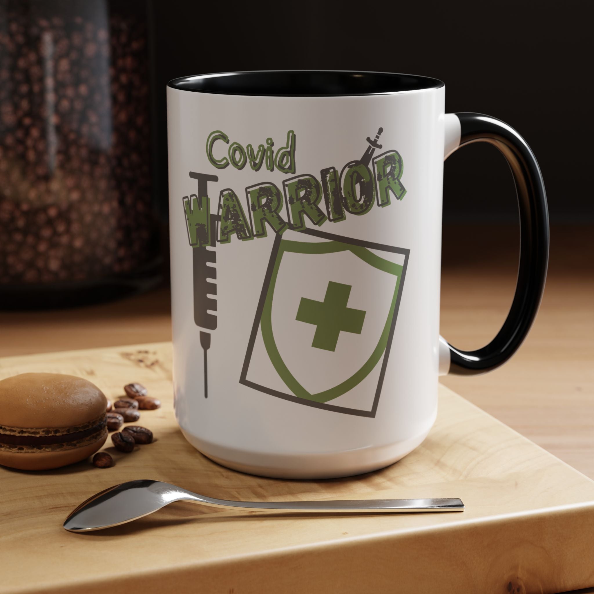 COVID Warrior Coffee Mug |Medical Staff Accent Mug 11/15 oz | Hospital Work Cup |