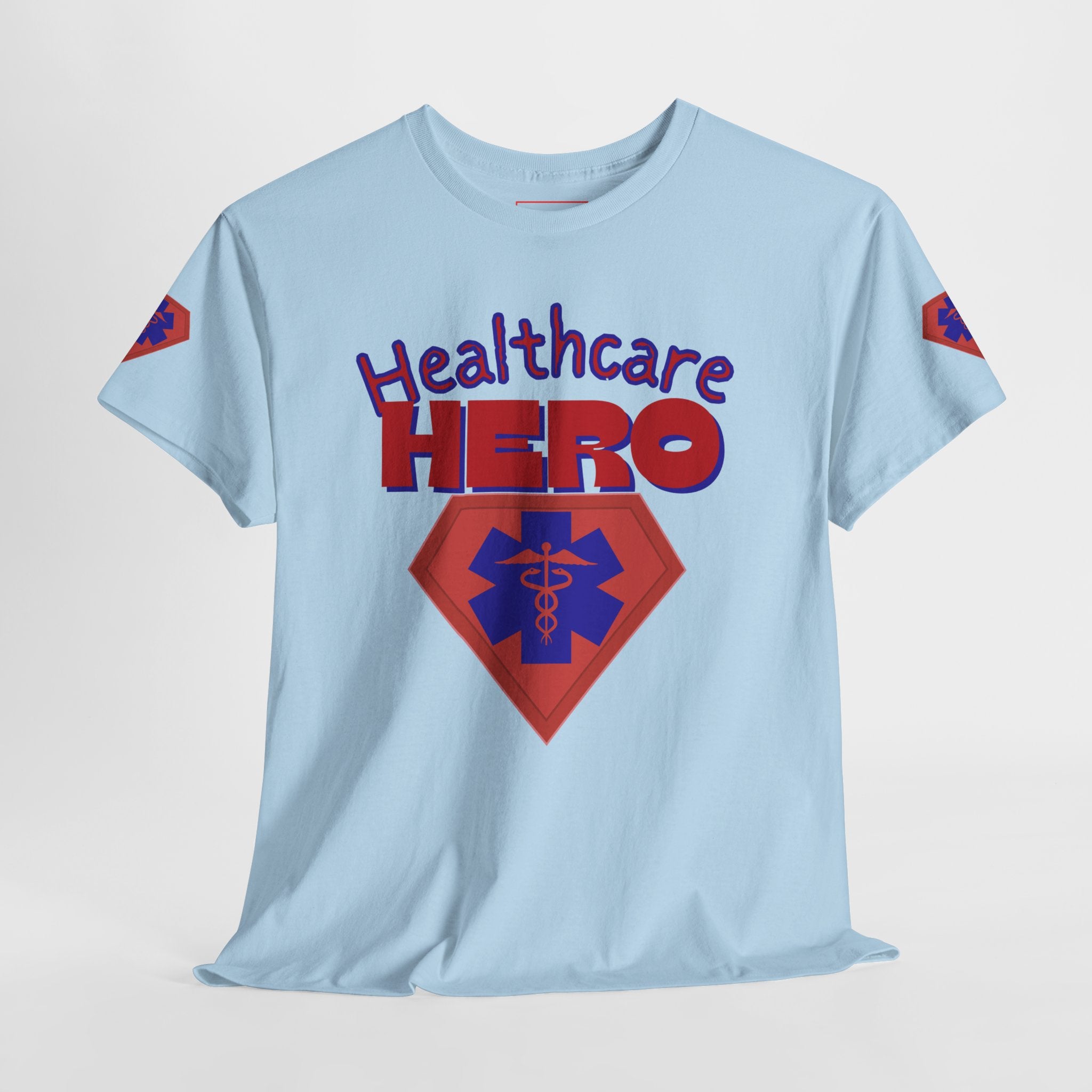 Healthcare Hero T‑Shirt(Blue|Red) | Med Team T-shirt | Medical Staff T-Shirt | Cool Medical Shirt | Cool Nursing Tee |