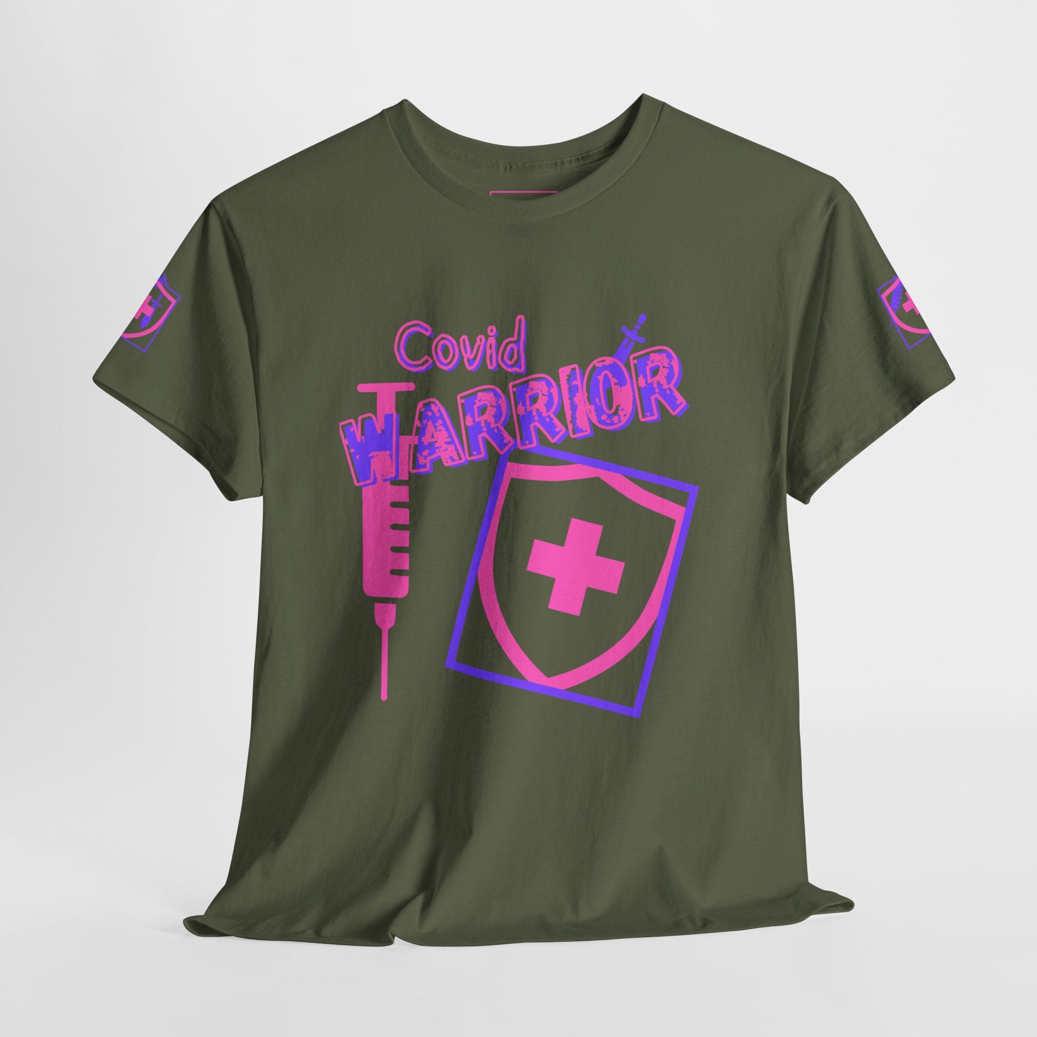 COVID Warrior Nurse & EMS T-Shirt(Pink|Purple) | Medical Staff Tribute Tee | EMS Casual Tee |