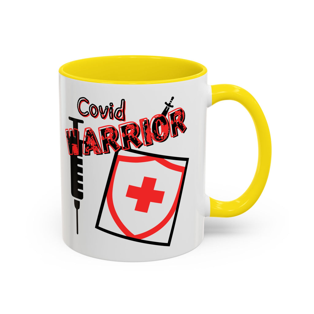 COVID Warrior Coffee Mug(Red|Black) | Vaccine Shield Accent Mug 11/15oz| Medical Staff Work Mug |