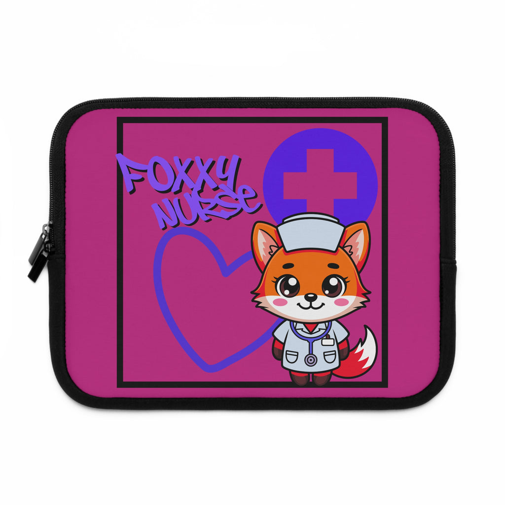 Foxxy Nurse Laptop Sleeve(Purple|Pink|)|Laptop/Tablet Case for Nurses & Doctors| Tablet Sleeve For Medical Workers |Medical Symbol Protective Case for Nurses & EMTs