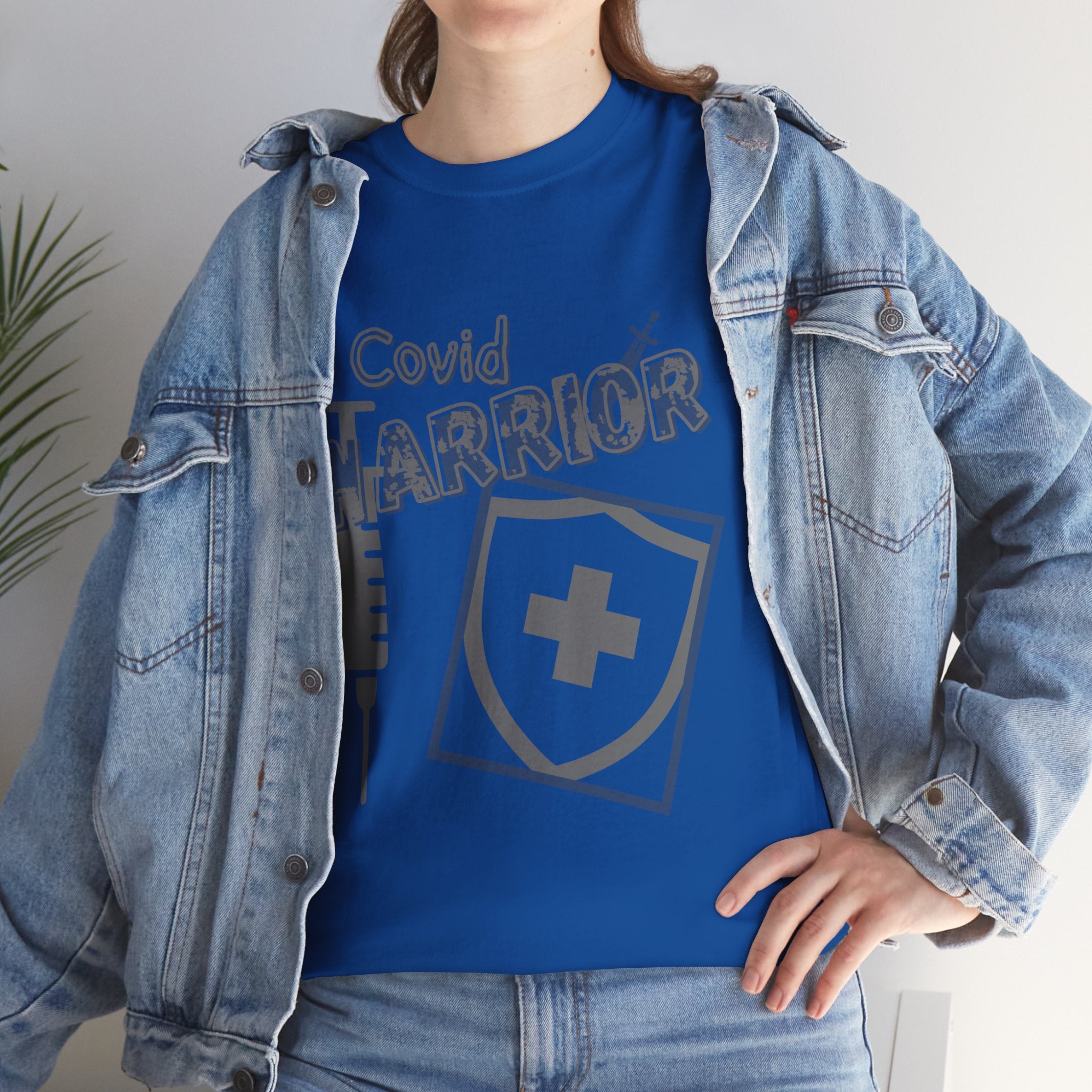 COVID Warrior Nurse & EMS T-Shirt(Blue|Grey) | Medical Staff Tribute Tee | EMS Casual Tee |