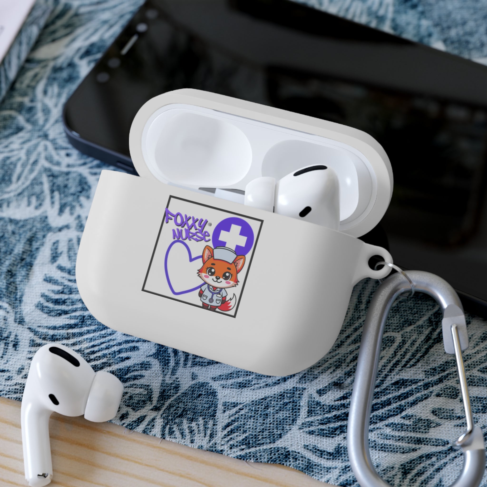Foxxy Nurse AirPods/Pro Case(Purple)| Nurse EMT Cute Protective AirPodss Cover | Cute Nurse AirPods |