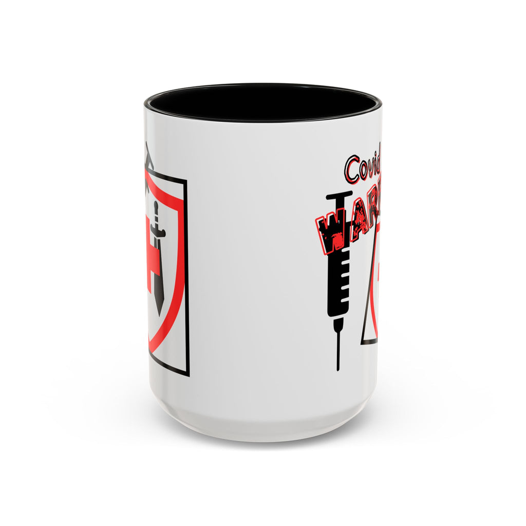 COVID Warrior Coffee Mug(Red|Black) | Vaccine Shield Accent Mug 11/15oz| Medical Staff Work Mug |