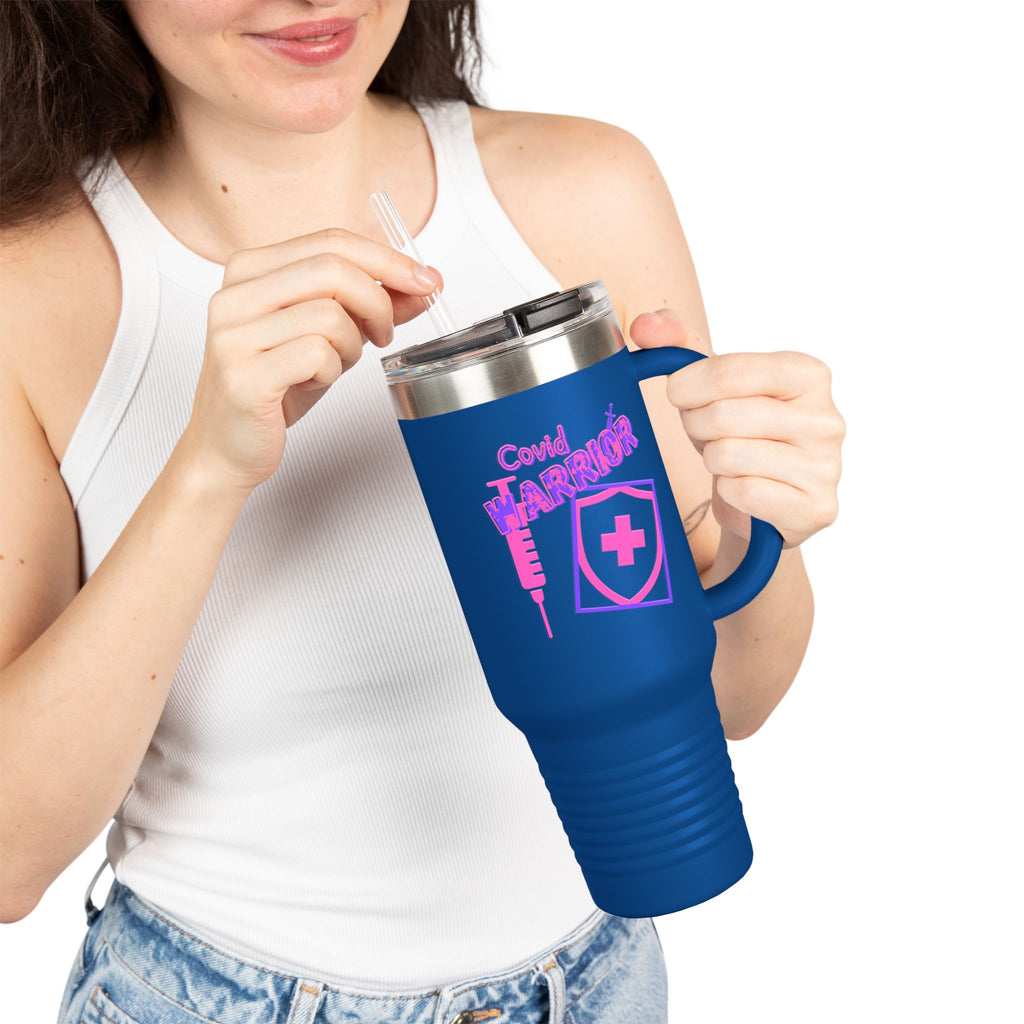 COVID Warrior 40oz Insulated Travel Mug | Travel Mug for Medical Professionals | Hospital Work Mug |