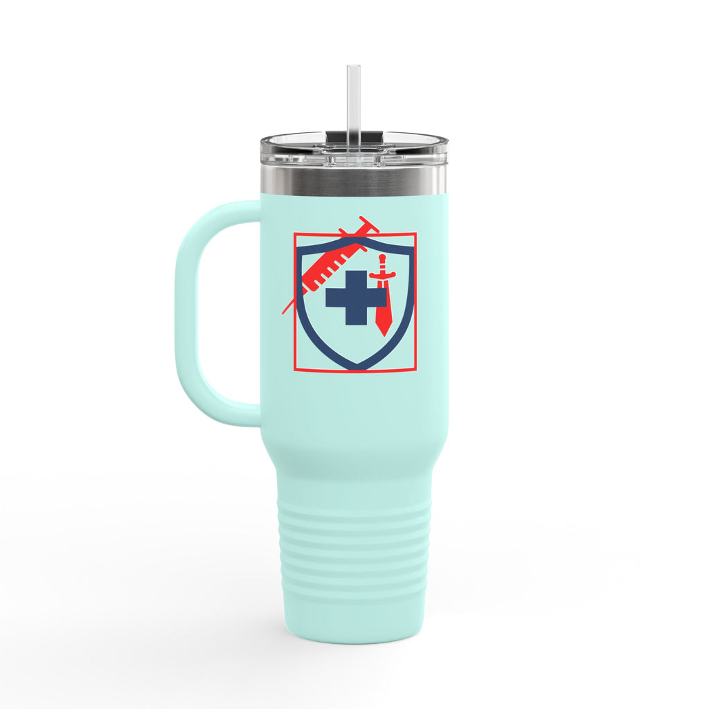 COVID Warrior 40oz Insulated Travel Mug(RedBlue)|Tumbler for Medical Professional| EMS Travel Mug |