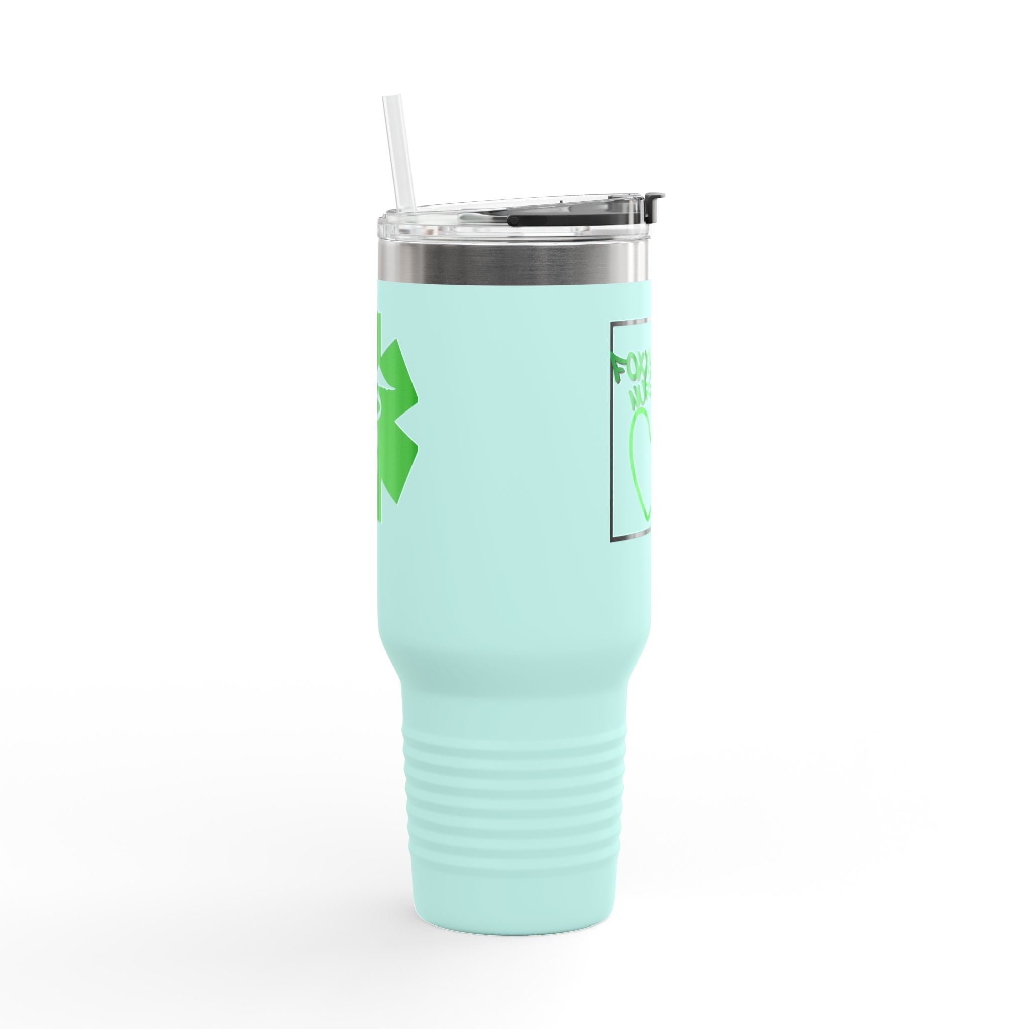 Foxxy Nurse 40oz Insulated Travel Mug(Green) | Cute Fox Nurse Stainless Tumbler for Nurses | Medical Travel Mug |