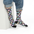 Candy Kisses Valentines Day Crew Socks (black)| Heart Socks | Candy Socks |