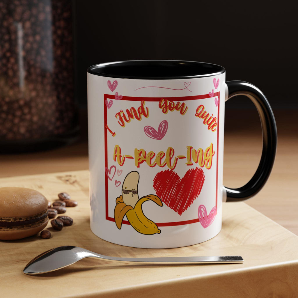 A-Peel-Ling Valentines Day Accent Coffee Mug (11, 15oz) | Love Mug | Heart Mug | Funny Mug |