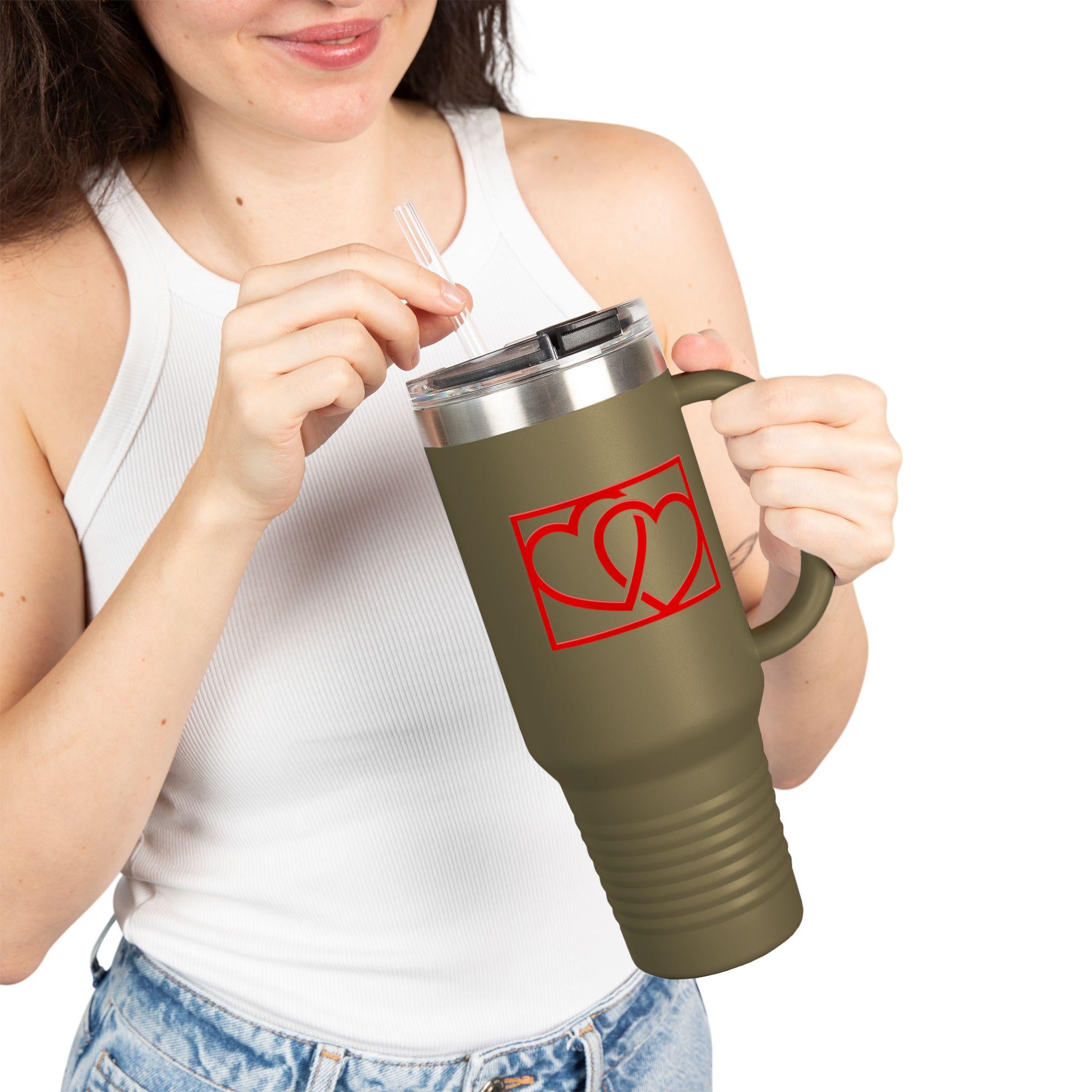 Locked Hearts Valentines Day 40oz Travel Mug | Valentines Tumbler | Heart Tumbler | Love Tumbler |